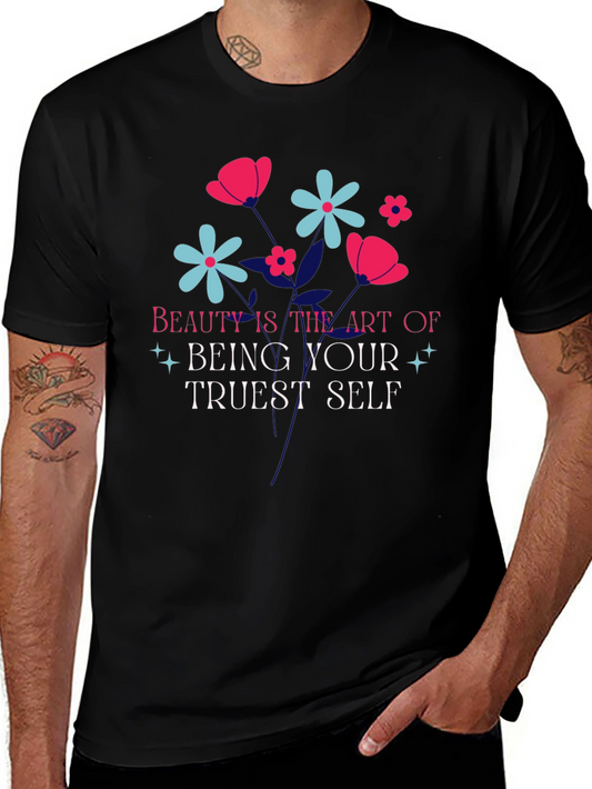 Beauty is Art T-Shirt - Floral Design