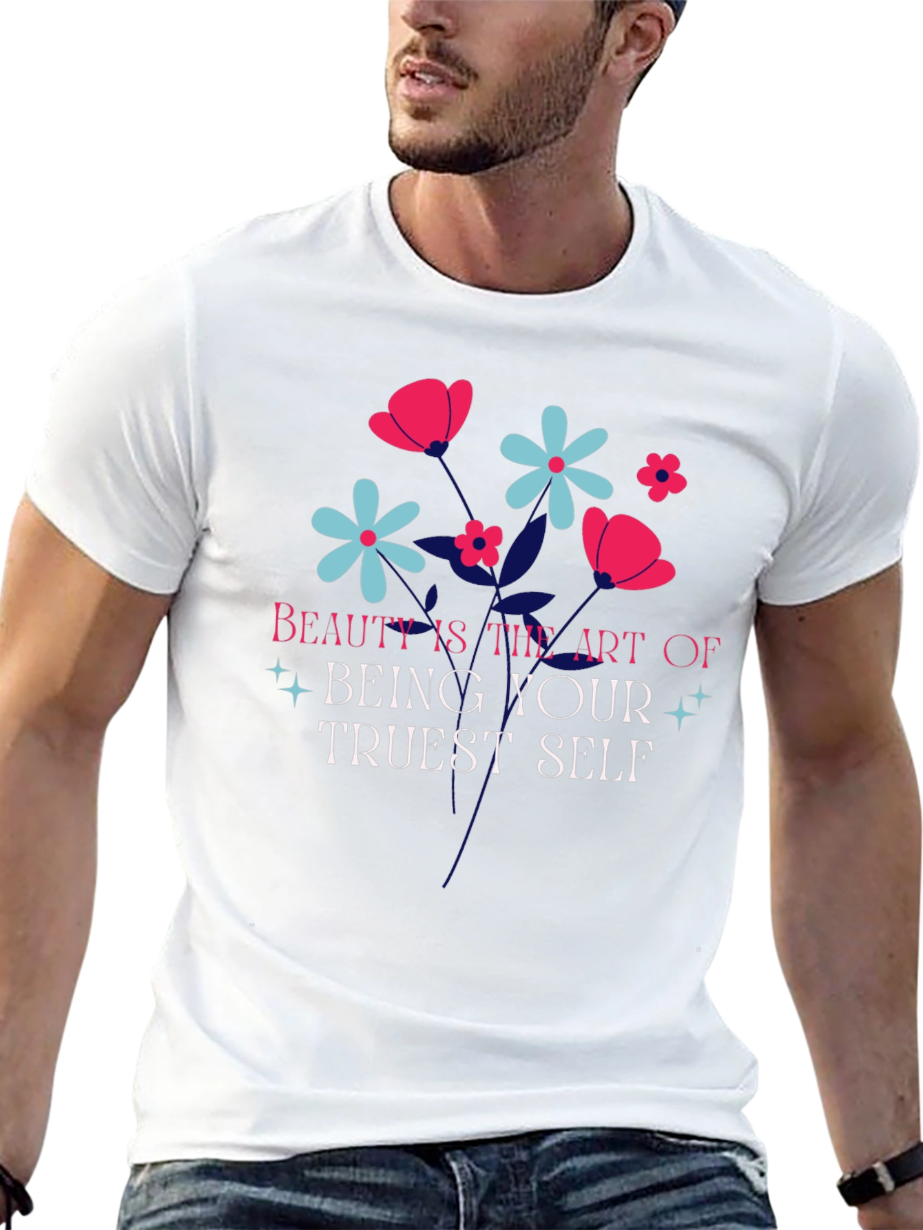 Beauty is Art T-Shirt - Floral Design