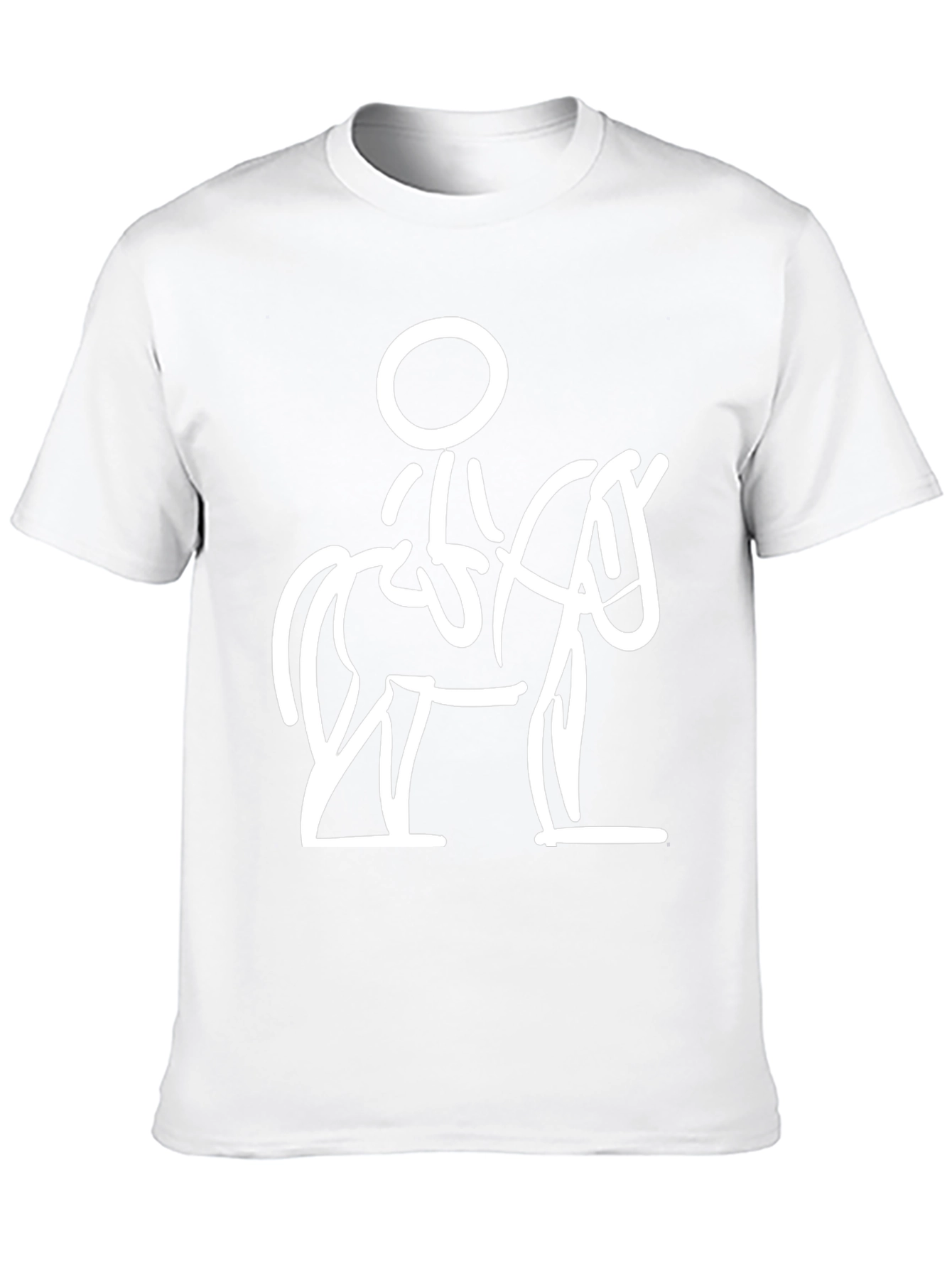 Stick Figure Horse Rider Black T-Shirt
