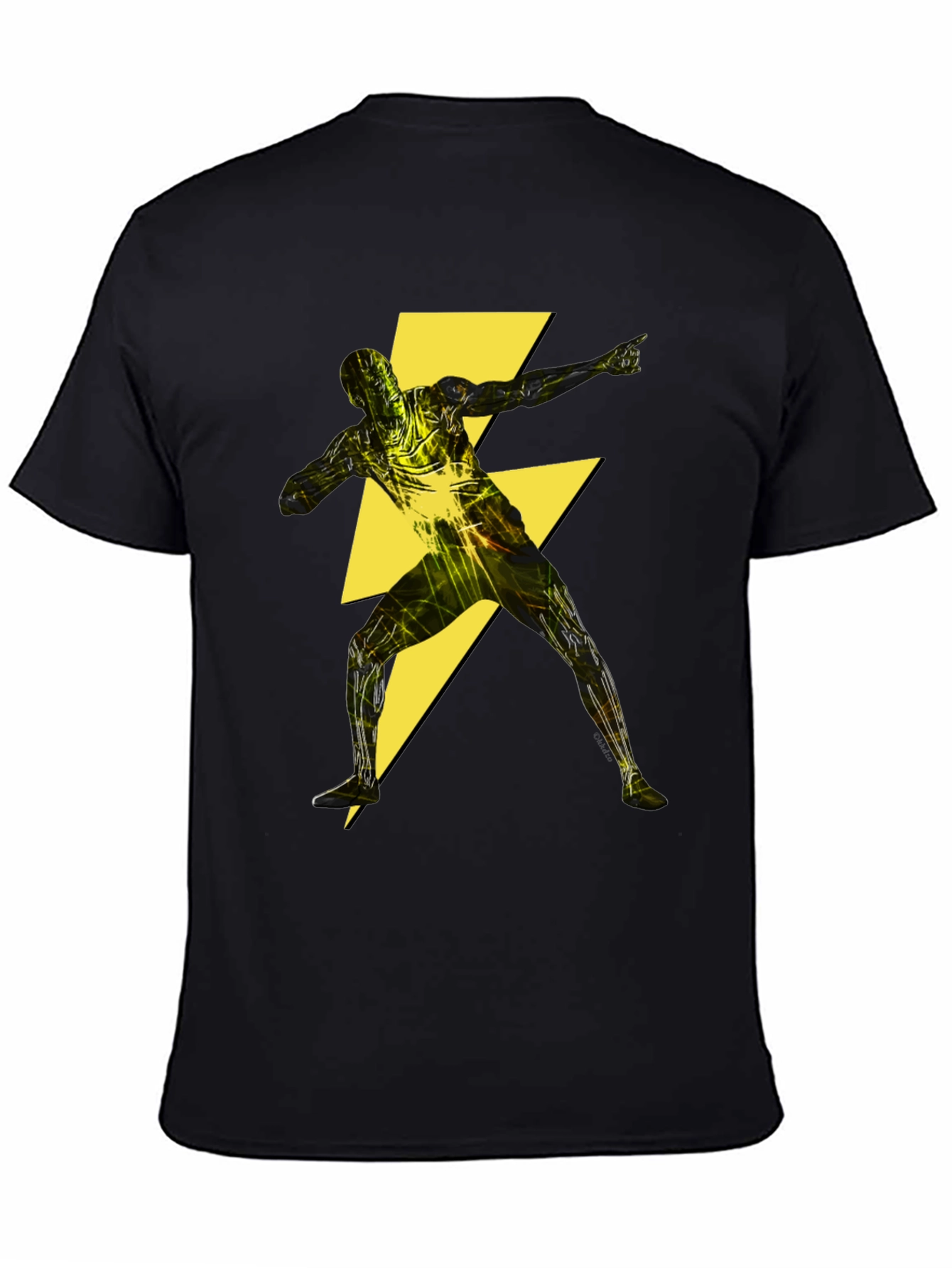Lightning Bolt Power T-Shirt - Black Graphic Tee