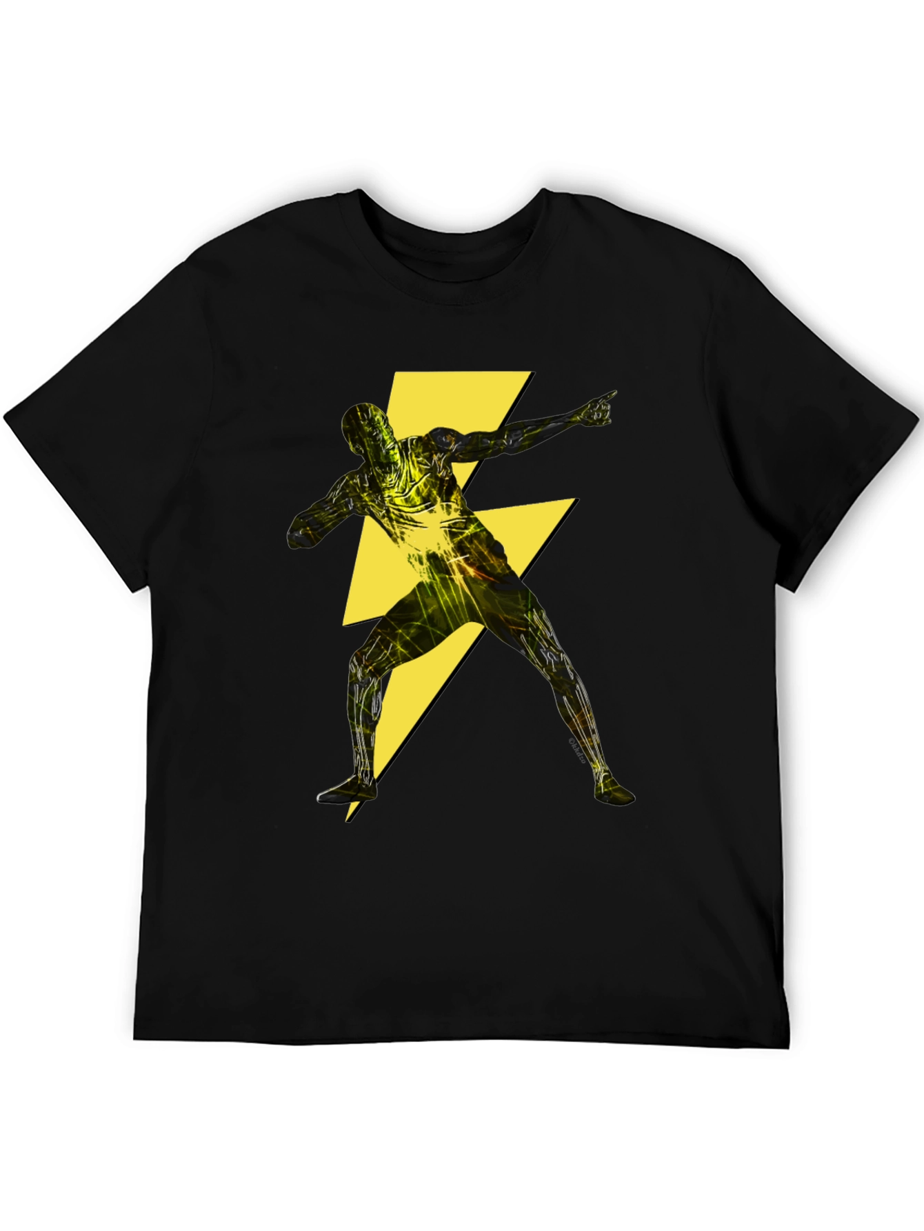 Lightning Bolt Power T-Shirt - Black Graphic Tee