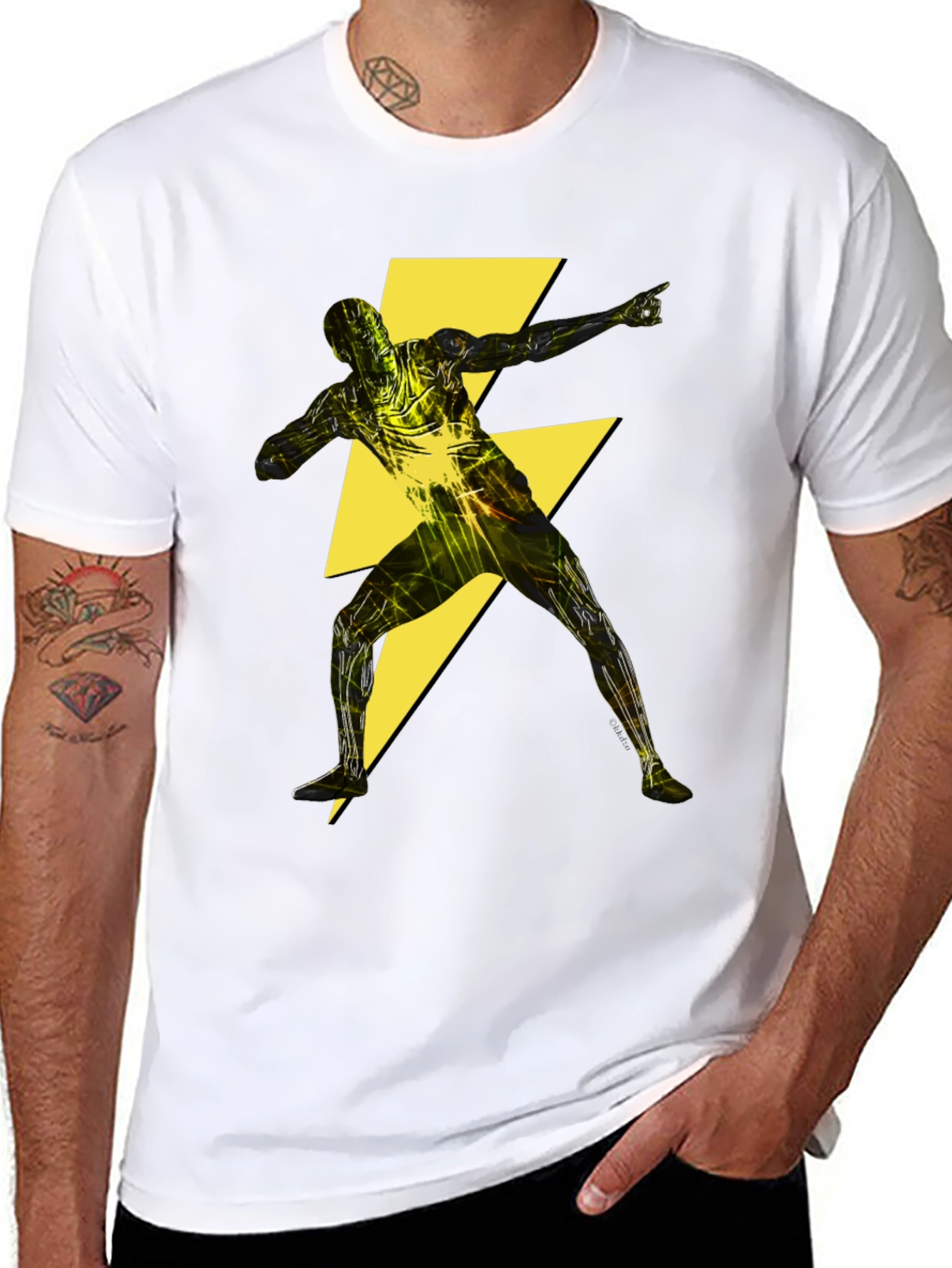 Lightning Bolt Power T-Shirt - Black Graphic Tee