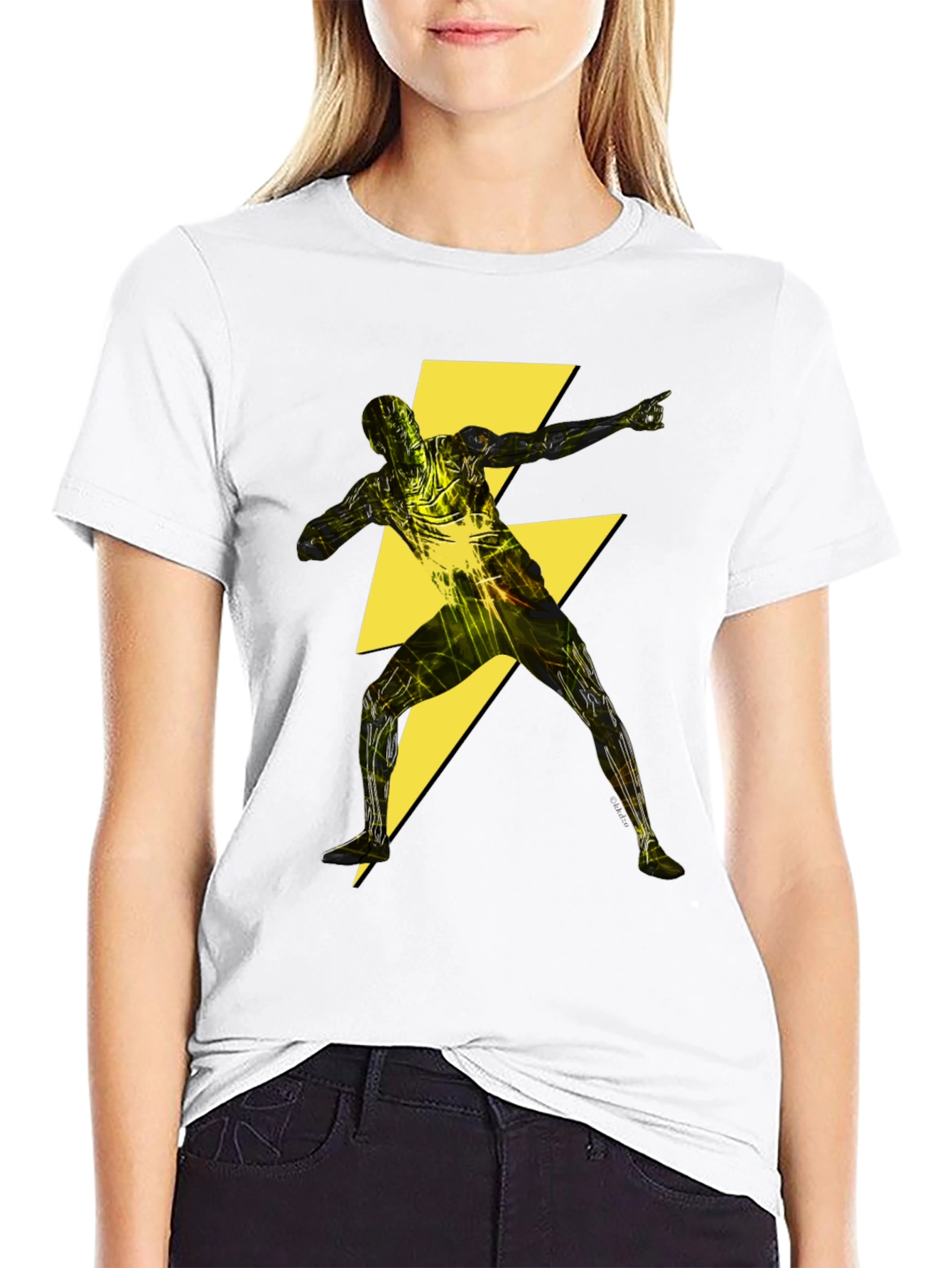 Lightning Bolt Power T-Shirt - Black Graphic Tee