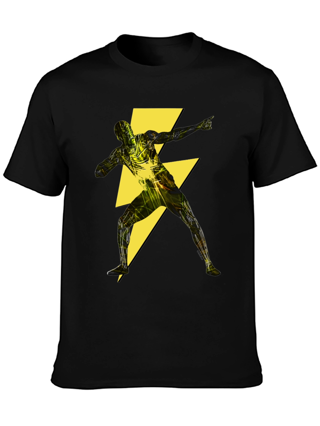 Lightning Bolt Power T-Shirt - Black Graphic Tee