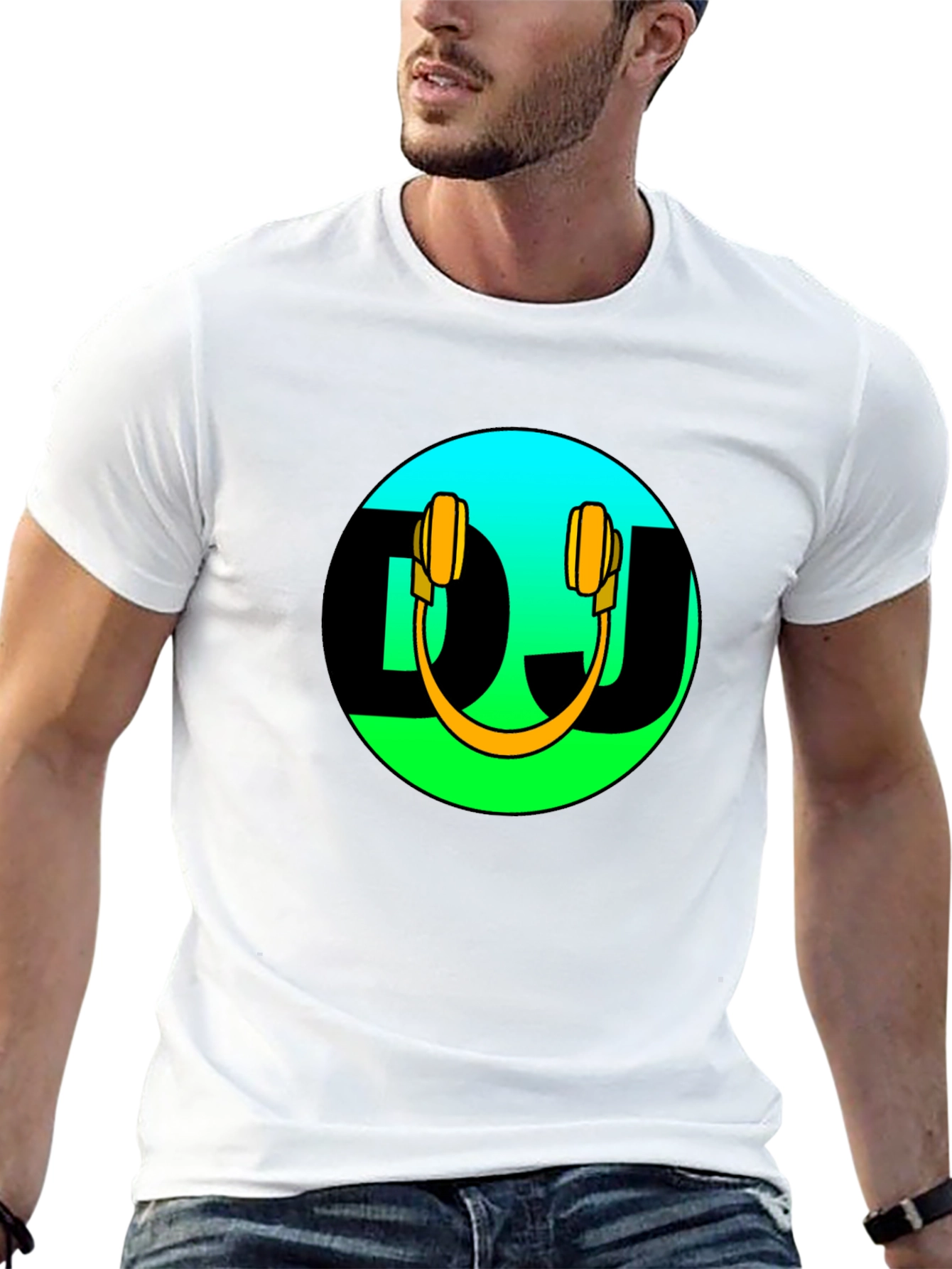 DJ Headphones Graphic Black T-Shirt