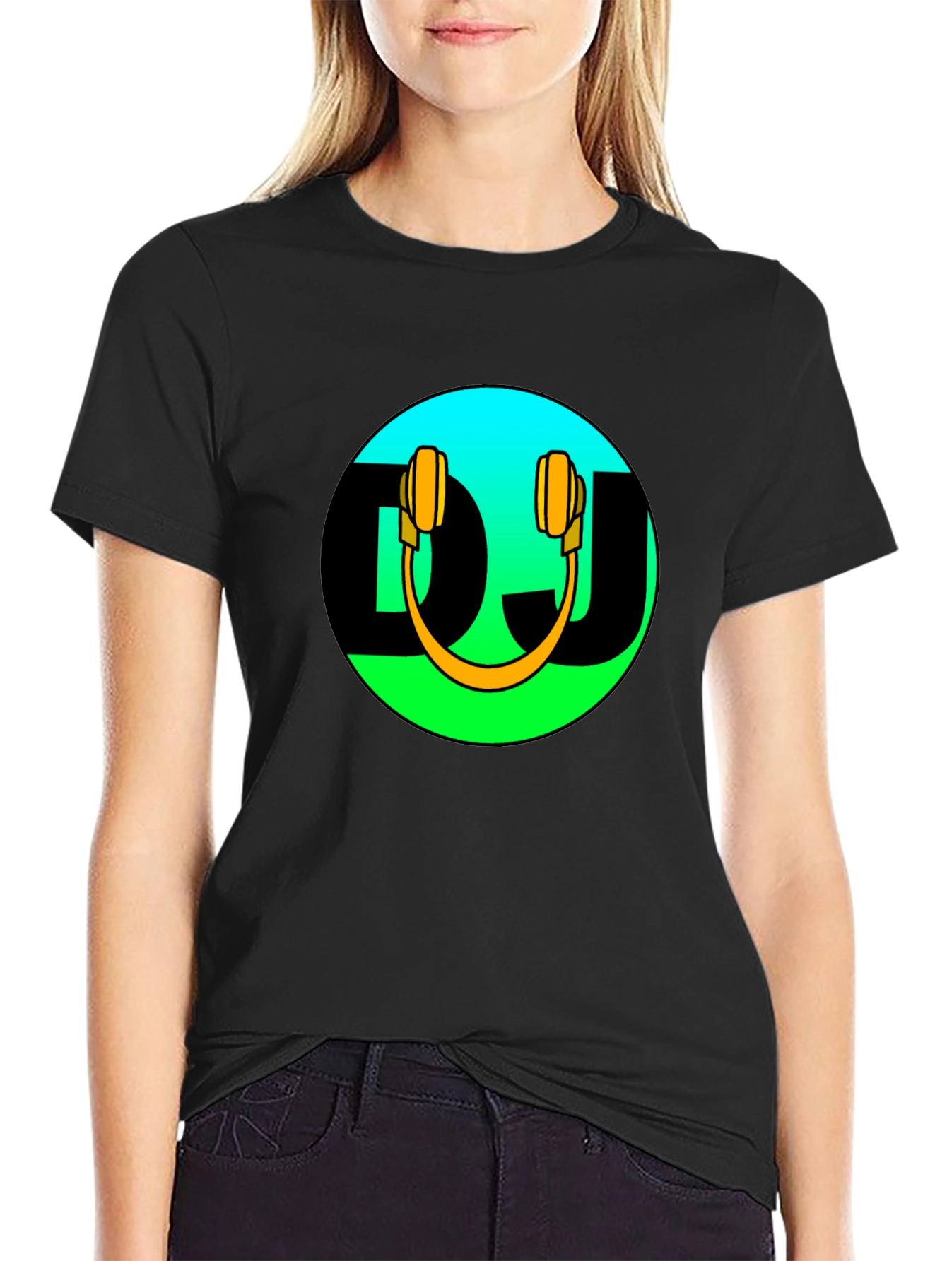 DJ Headphones Graphic Black T-Shirt