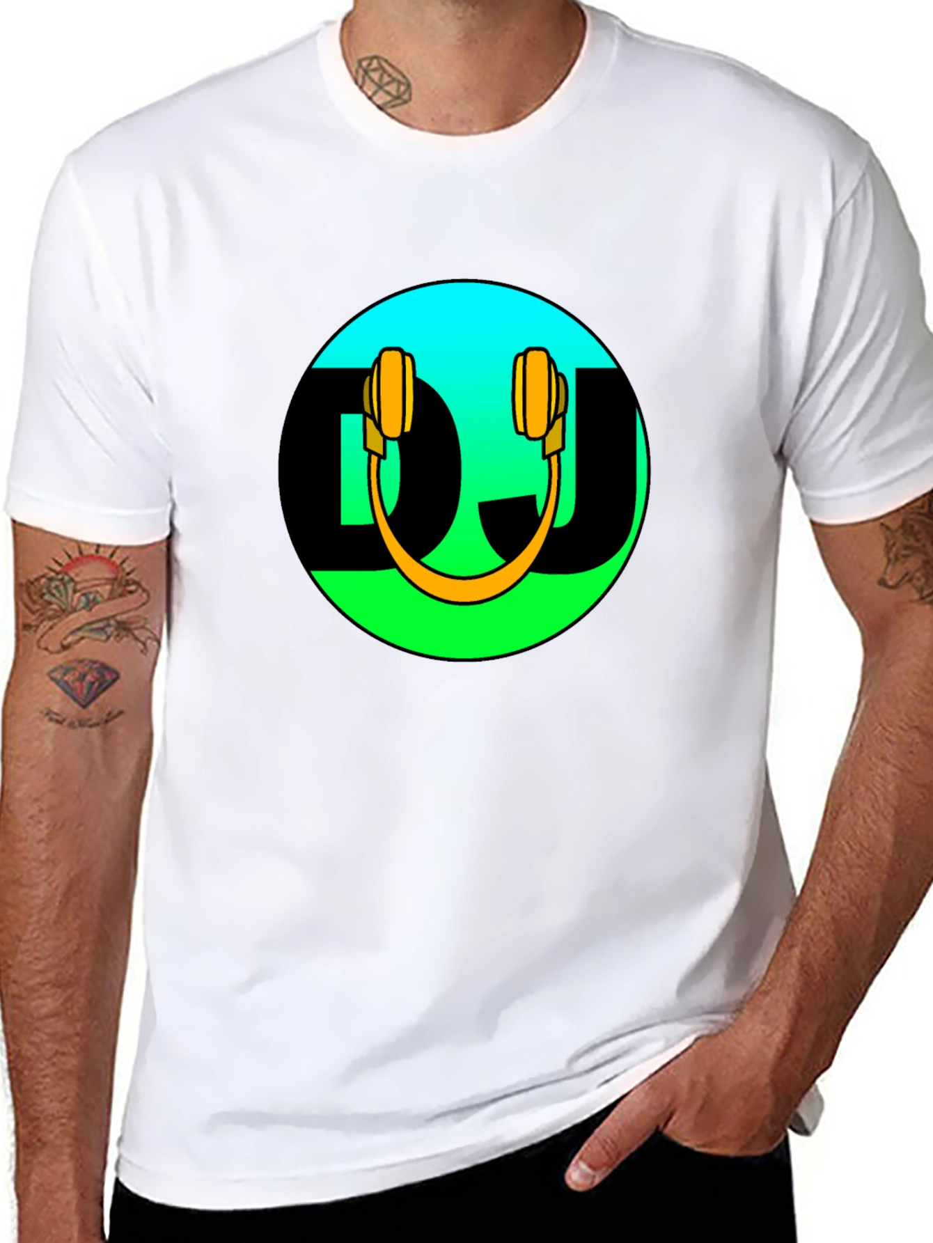 DJ Headphones Graphic Black T-Shirt