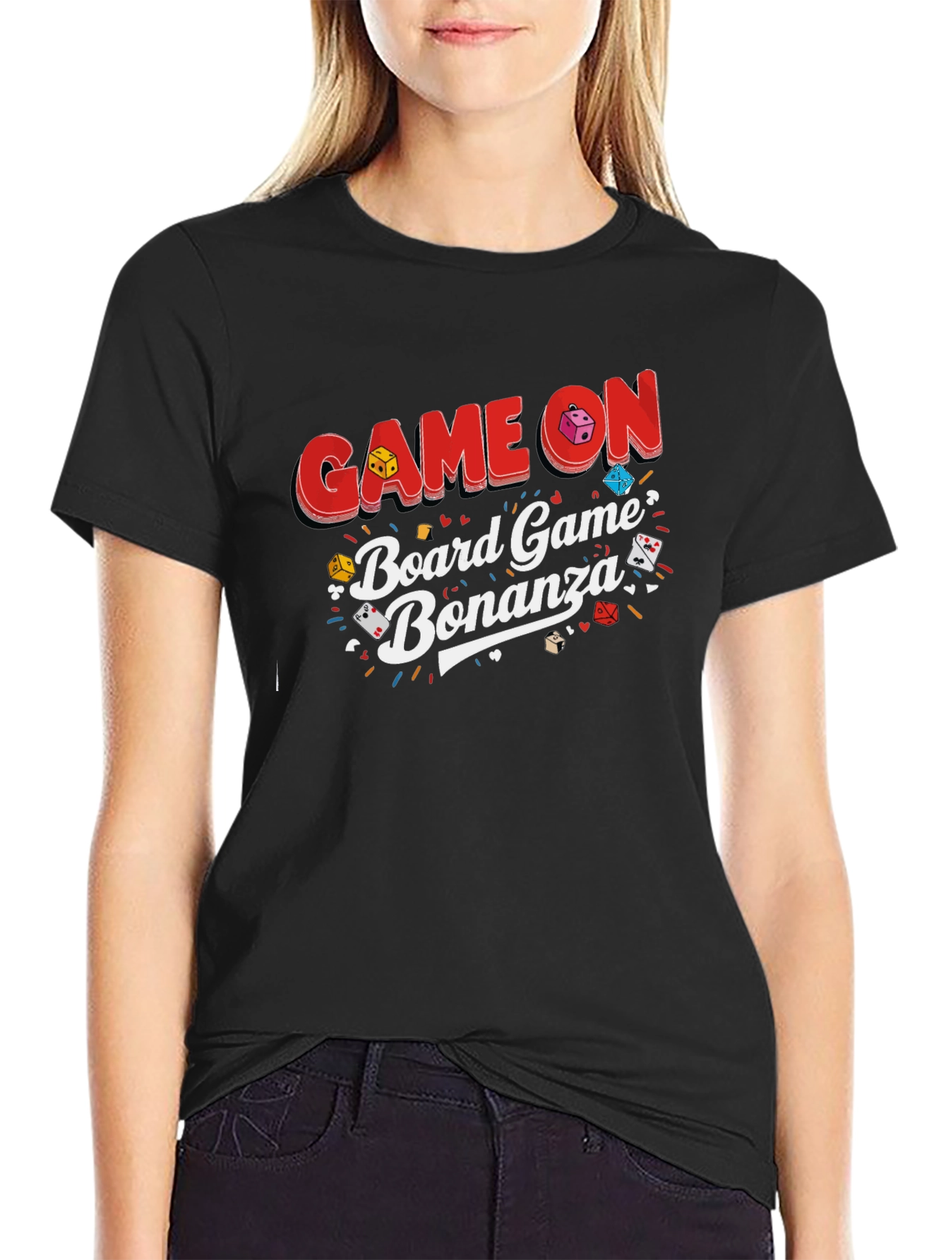 Game On Board Game Bonanza Black T-Shirt