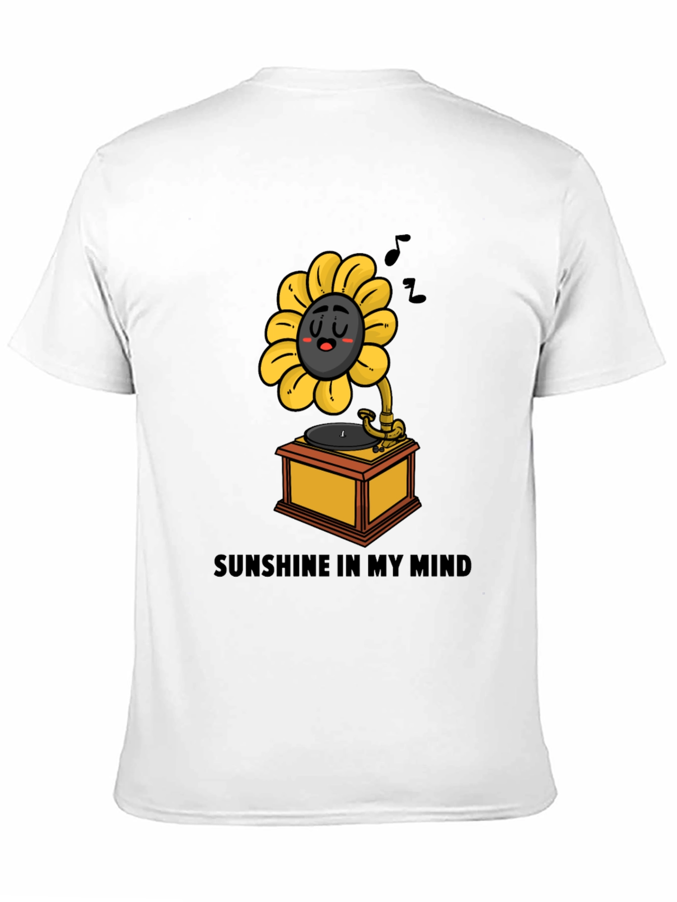 Sunshine Mind Graphic Tee - Black Cotton T-Shirt
