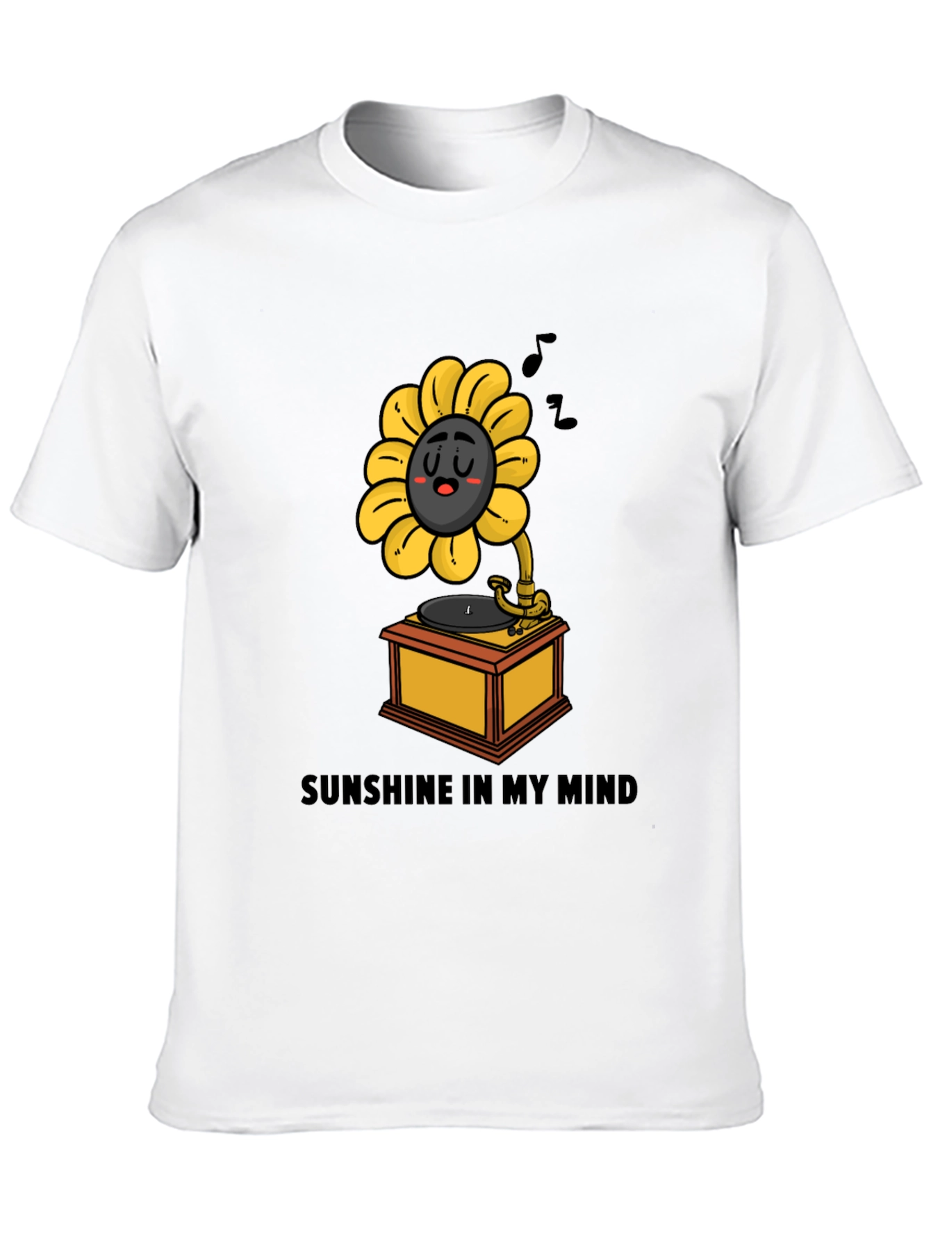 Sunshine Mind Graphic Tee - Black Cotton T-Shirt