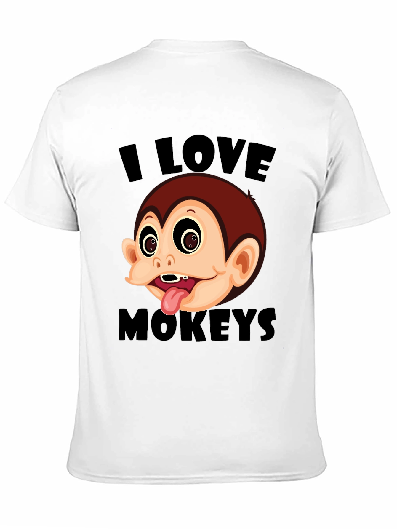 I Love Monkeys Graphic Tee - Black Cotton Blend