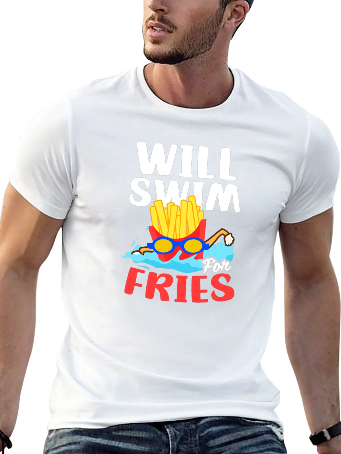 Will Swim For Fries Graphic T-Shirt