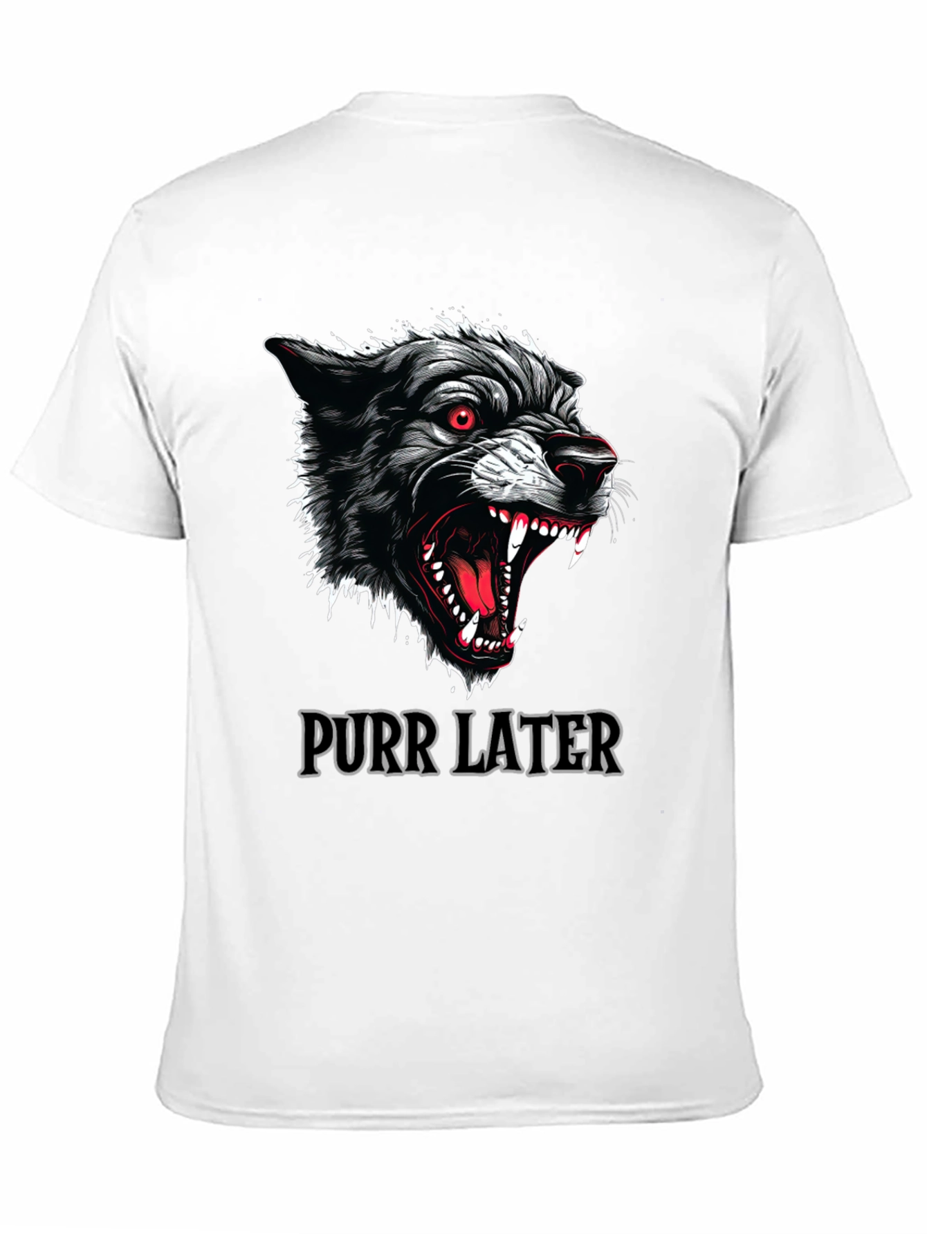 Purr Later Wolf Graphic T-Shirt