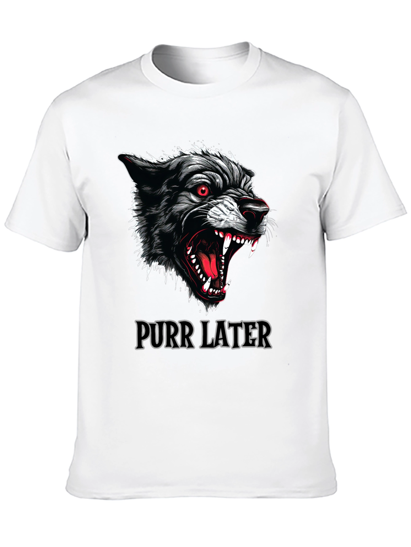 Purr Later Wolf Graphic T-Shirt