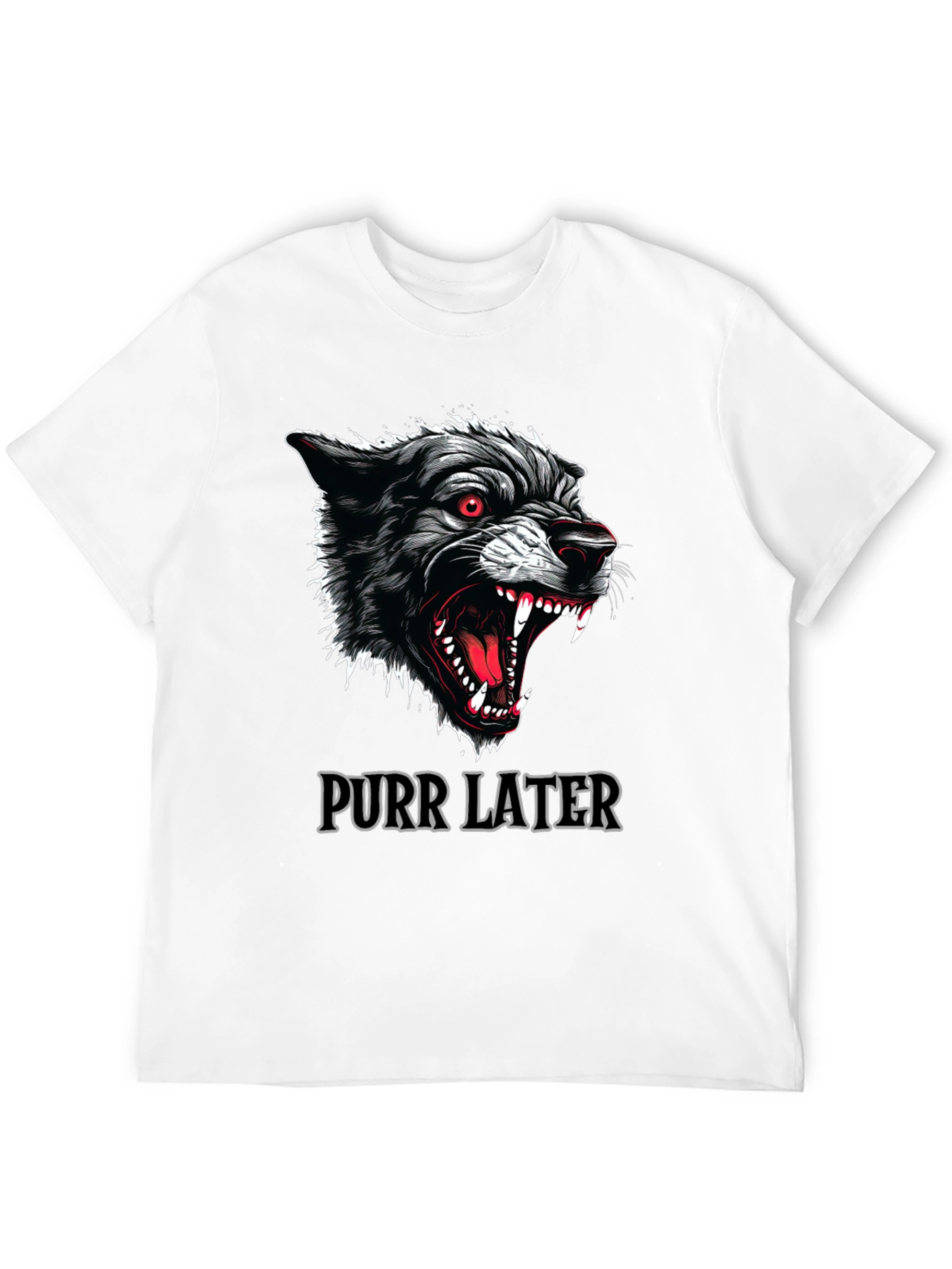 Purr Later Wolf Graphic T-Shirt