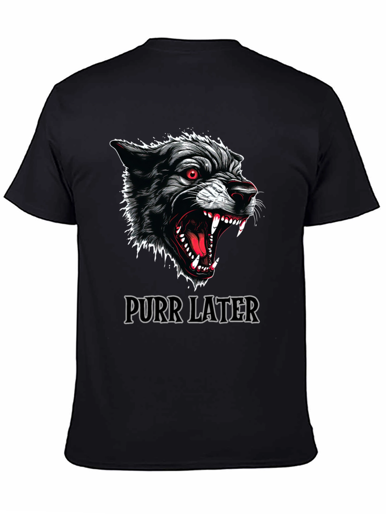 Purr Later Wolf Graphic T-Shirt