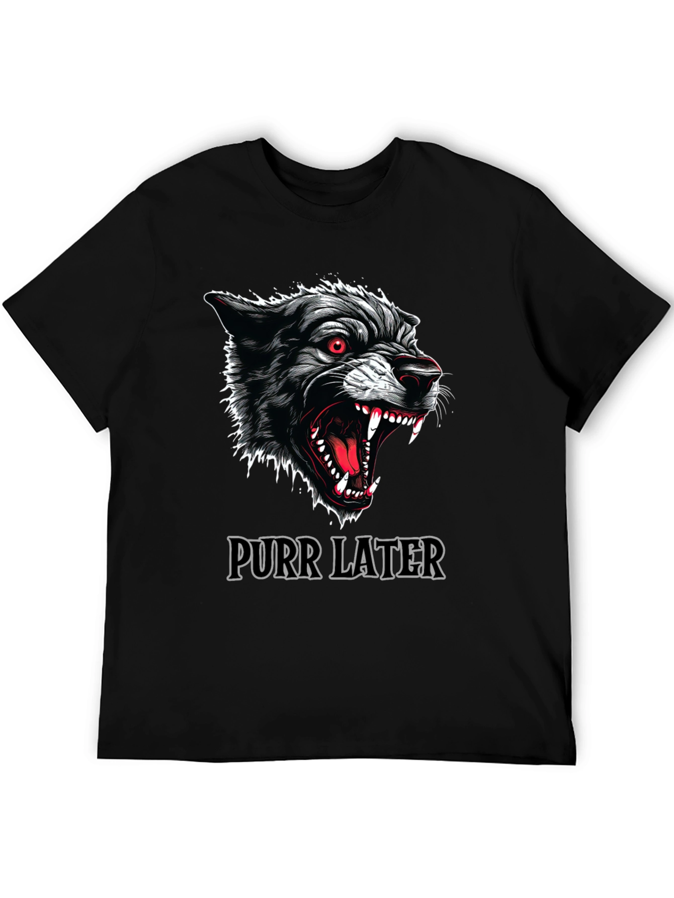 Purr Later Wolf Graphic T-Shirt