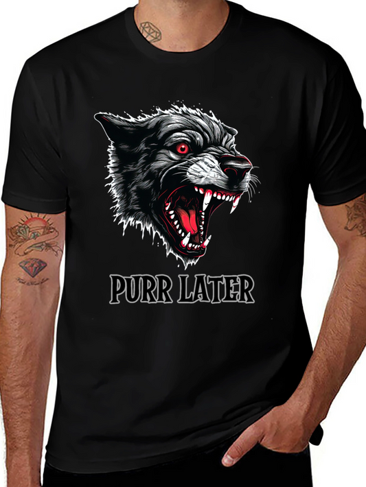Purr Later Wolf Graphic T-Shirt