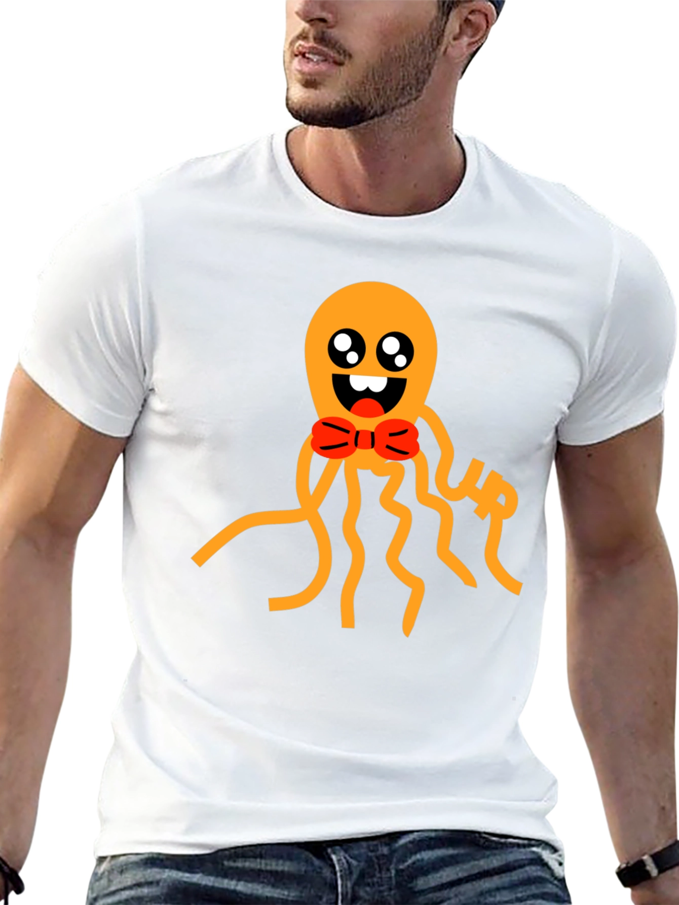 Cute Octopus Graphic Tee - Black Cotton Shirt