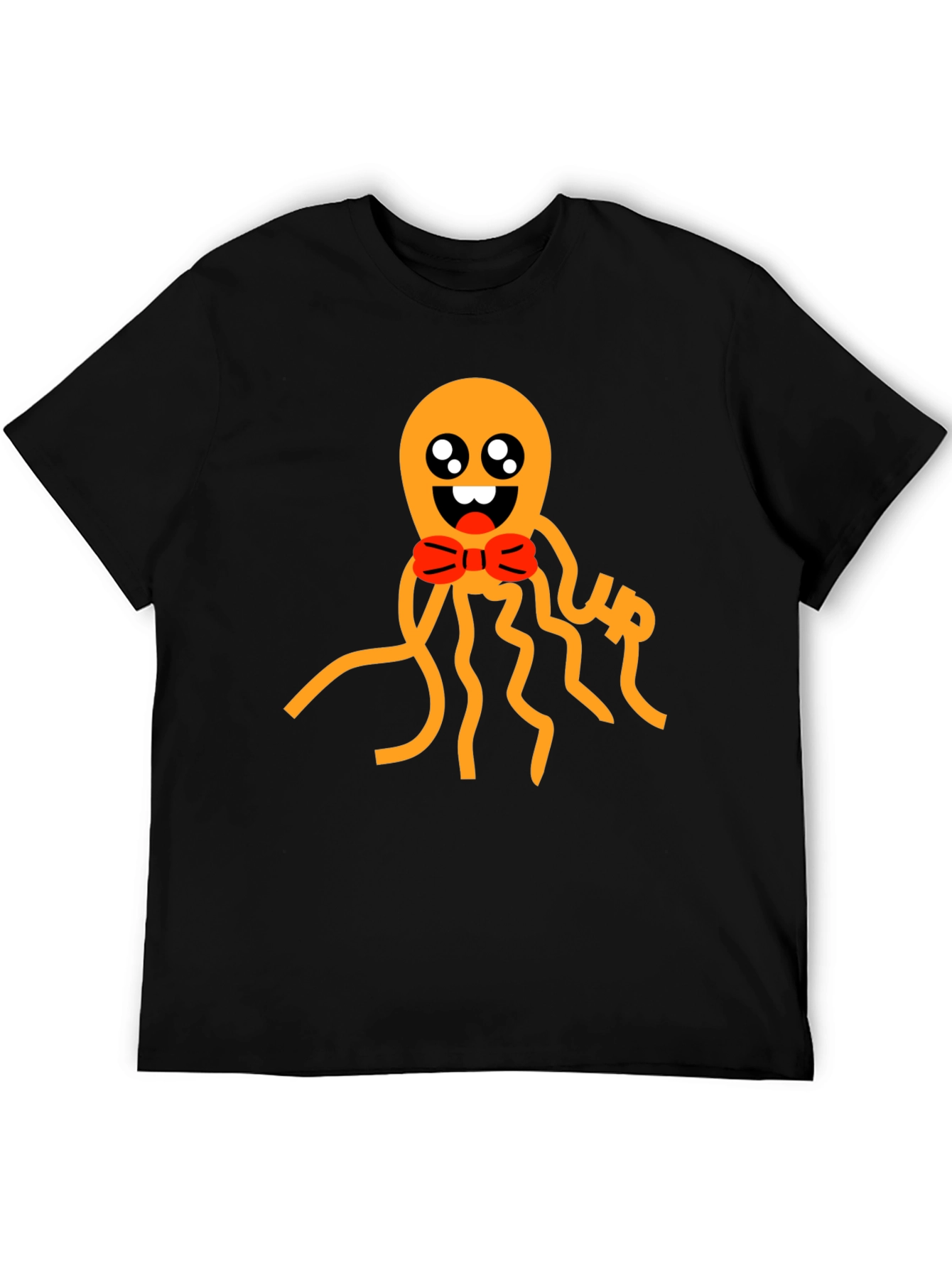 Cute Octopus Graphic Tee - Black Cotton Shirt
