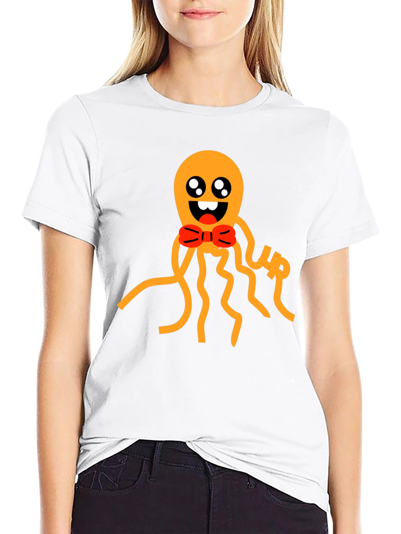 Cute Octopus Graphic Tee - Black Cotton Shirt