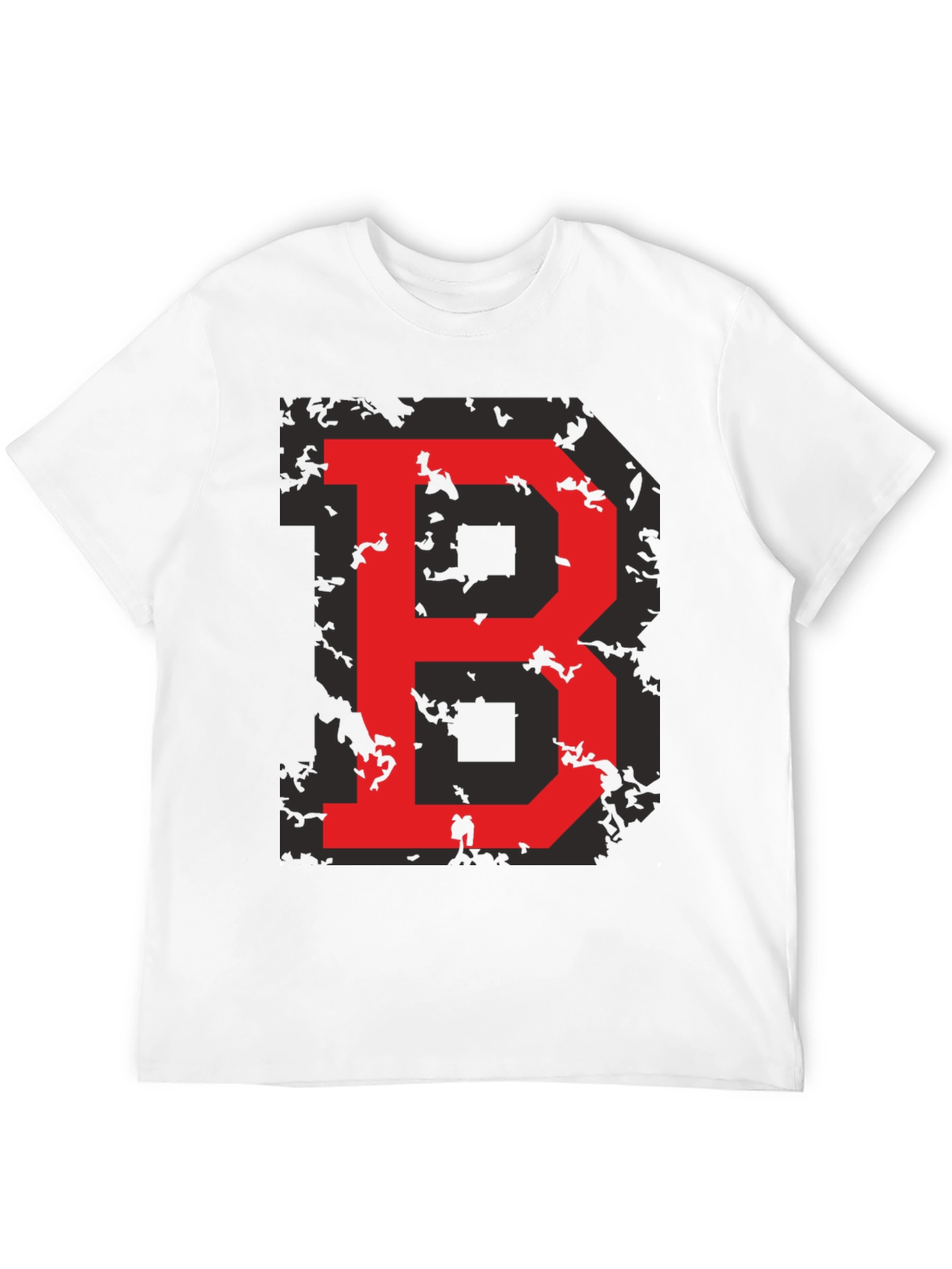 Red Letter B Graphic Black T-Shirt