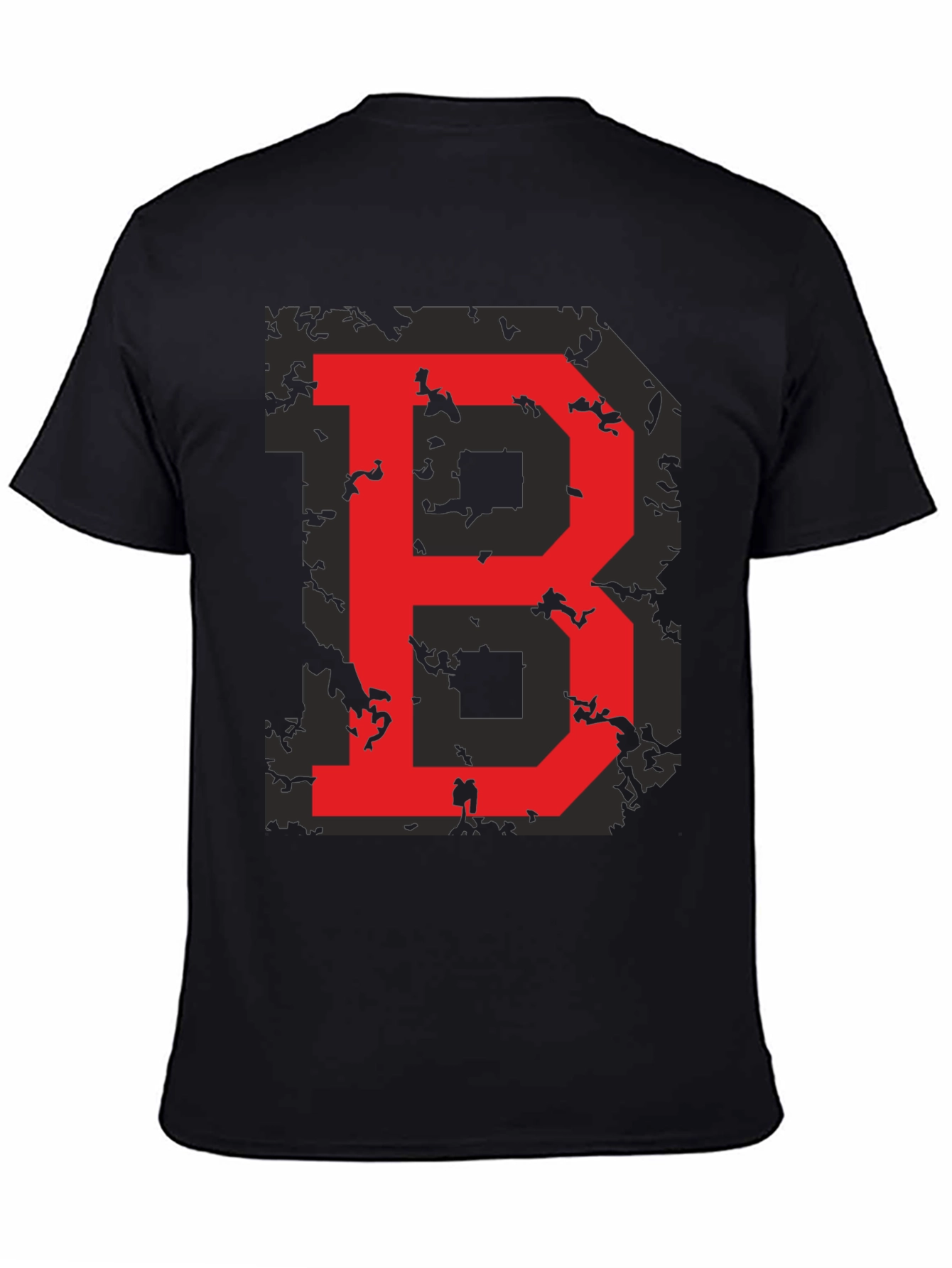 Red Letter B Graphic Black T-Shirt