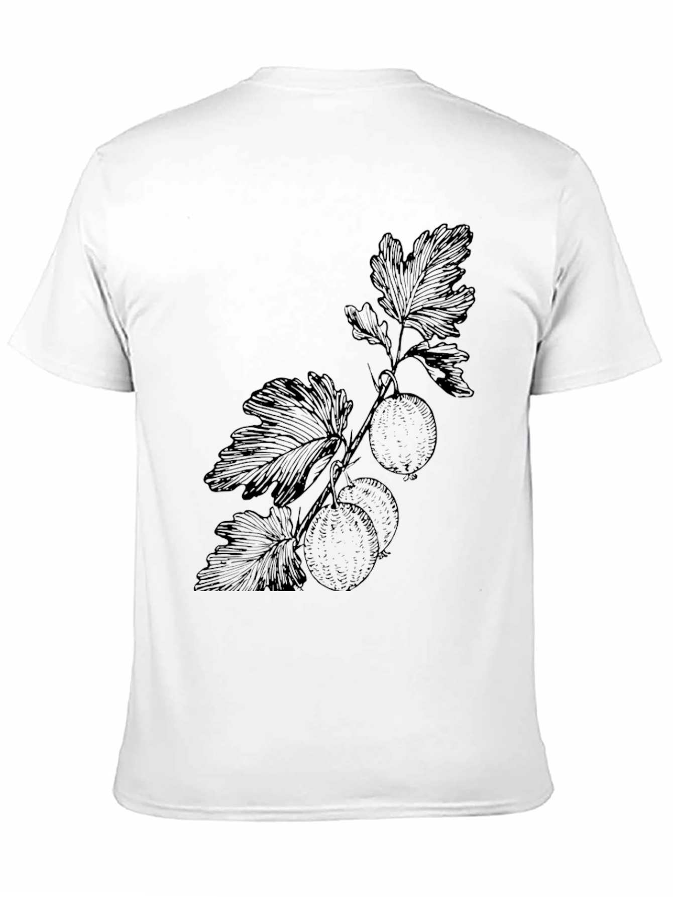 Botanical Print Black T-Shirt