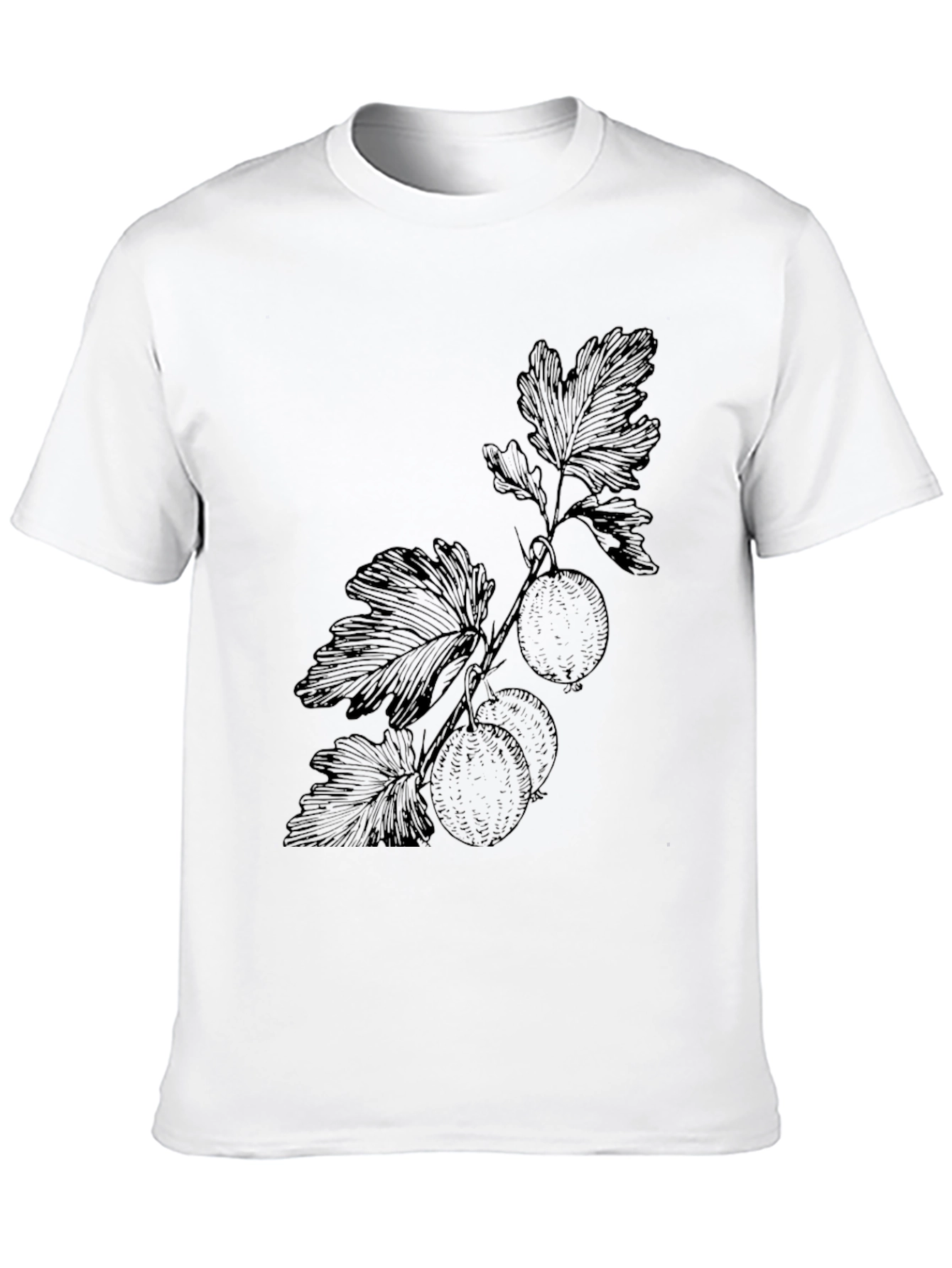 Botanical Print Black T-Shirt