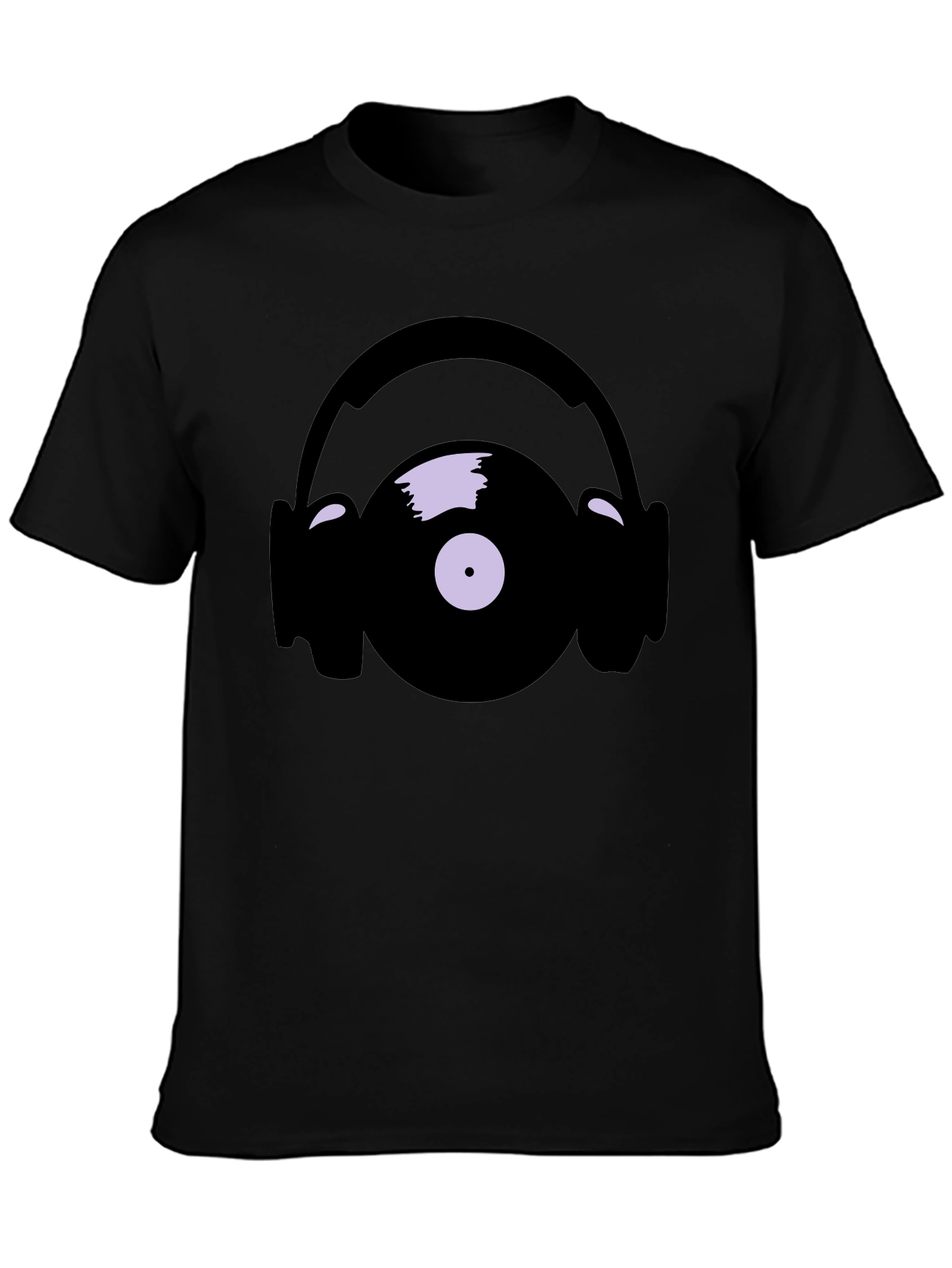 Vinyl Record and Headphone Graphic T-Shirt