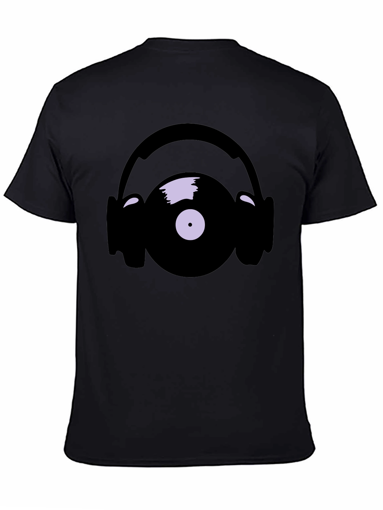Vinyl Record and Headphone Graphic T-Shirt