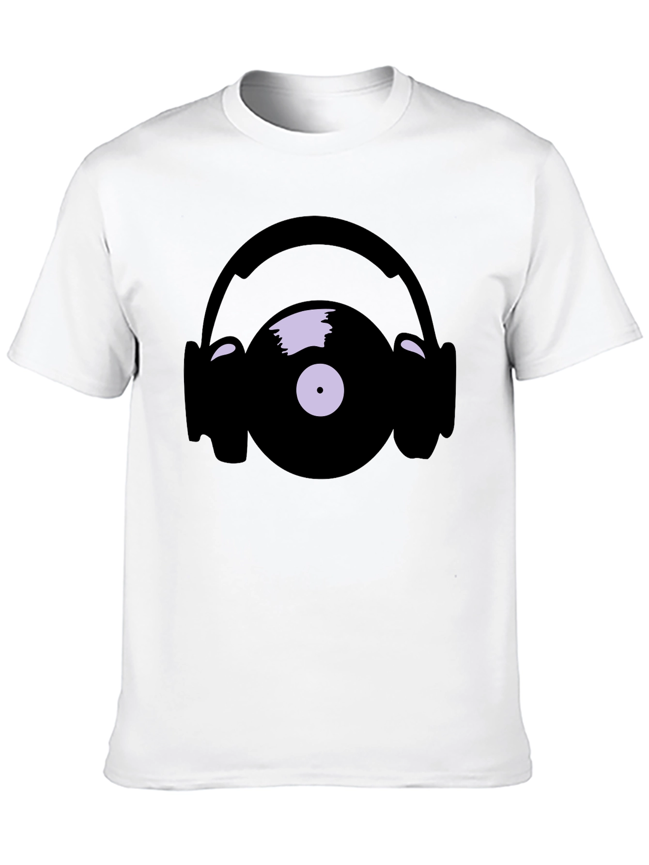 Vinyl Record and Headphone Graphic T-Shirt