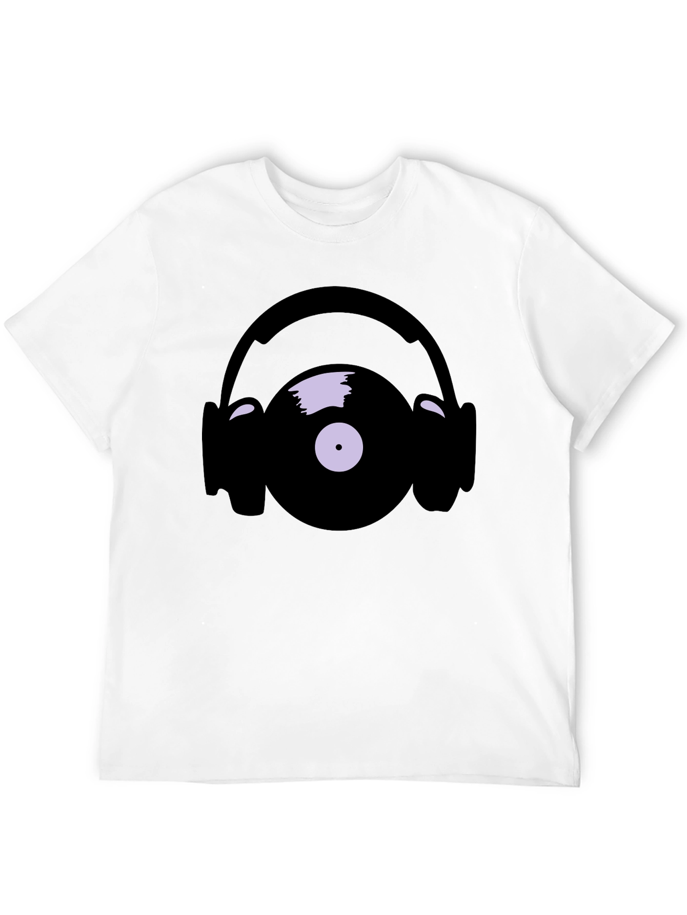 Vinyl Record and Headphone Graphic T-Shirt