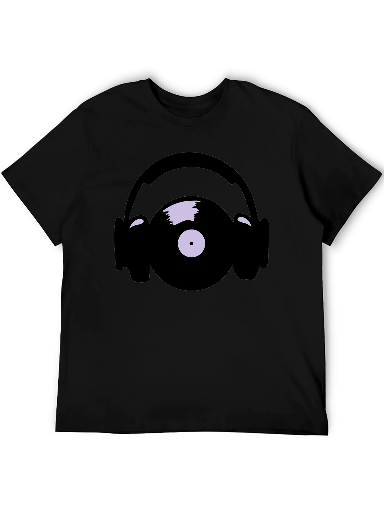 Vinyl Record and Headphone Graphic T-Shirt