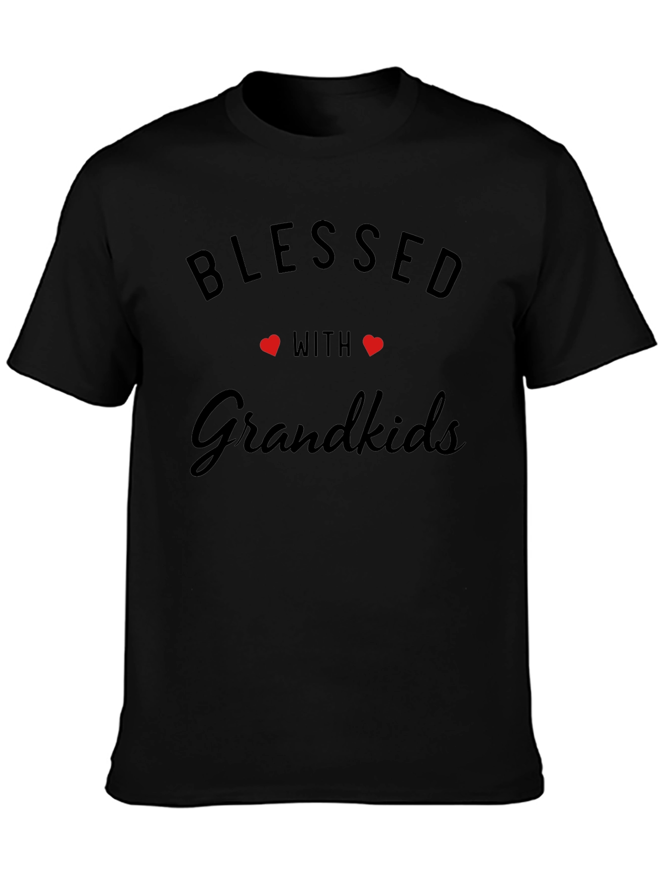 Blessed With Grandkids Black T-Shirt