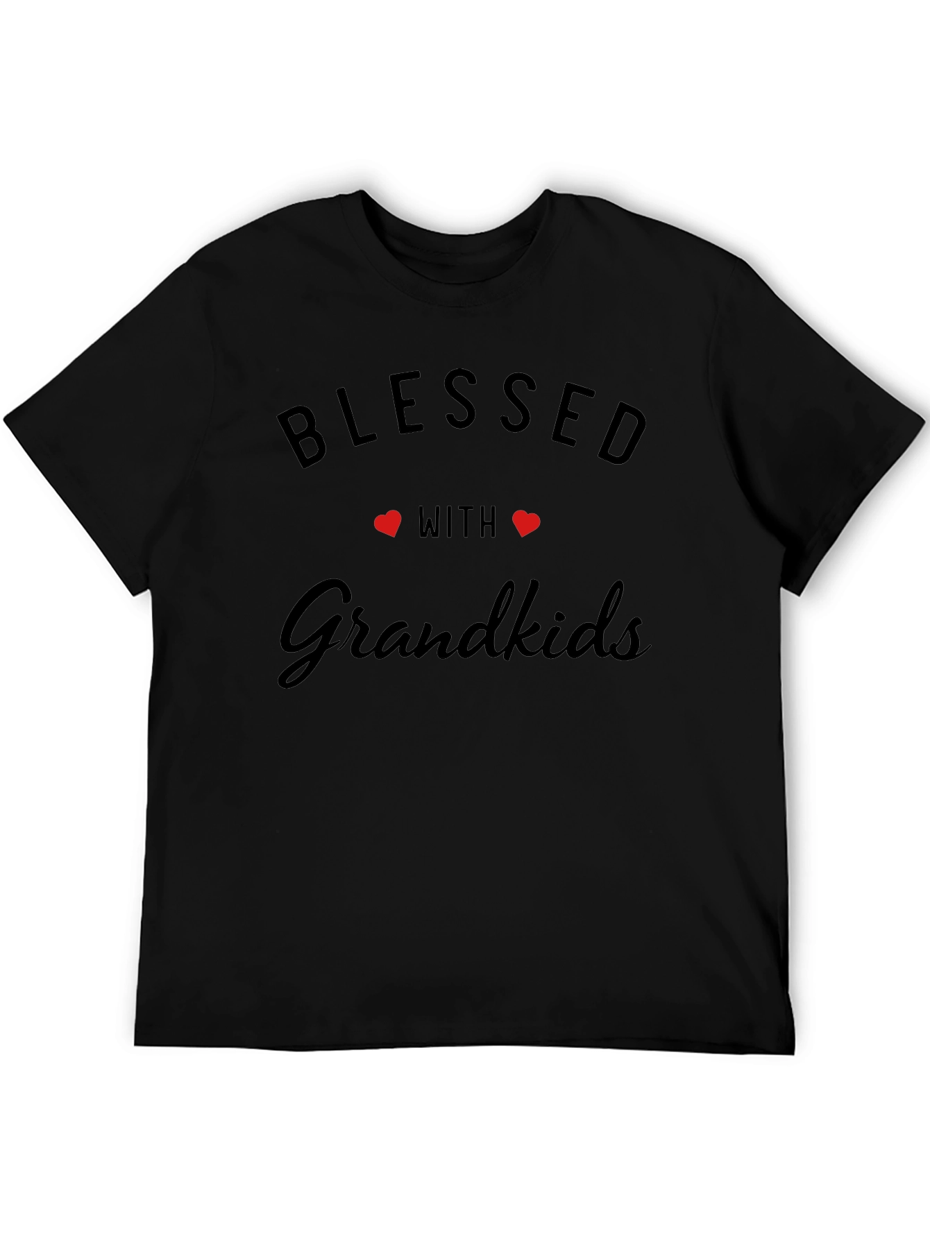 Blessed With Grandkids Black T-Shirt