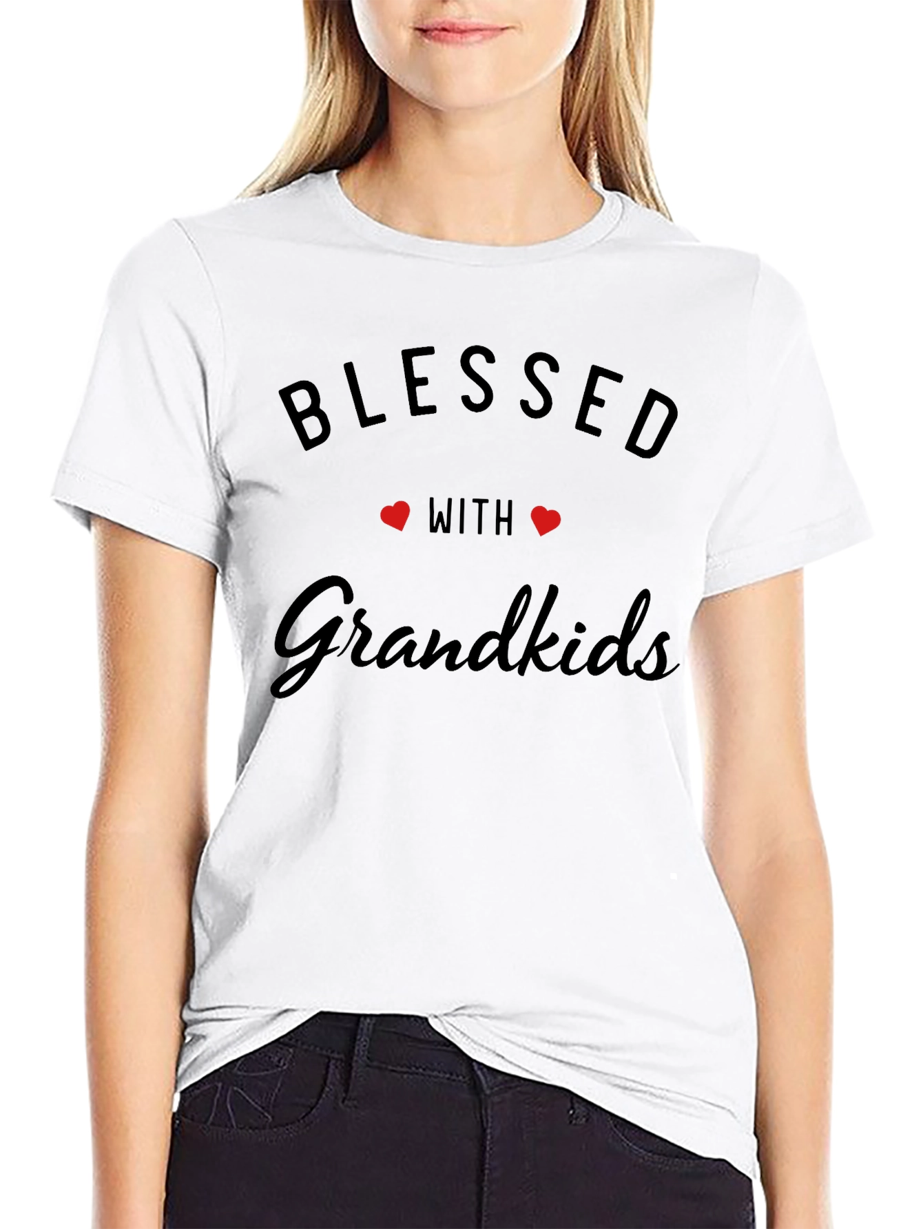Blessed With Grandkids Black T-Shirt