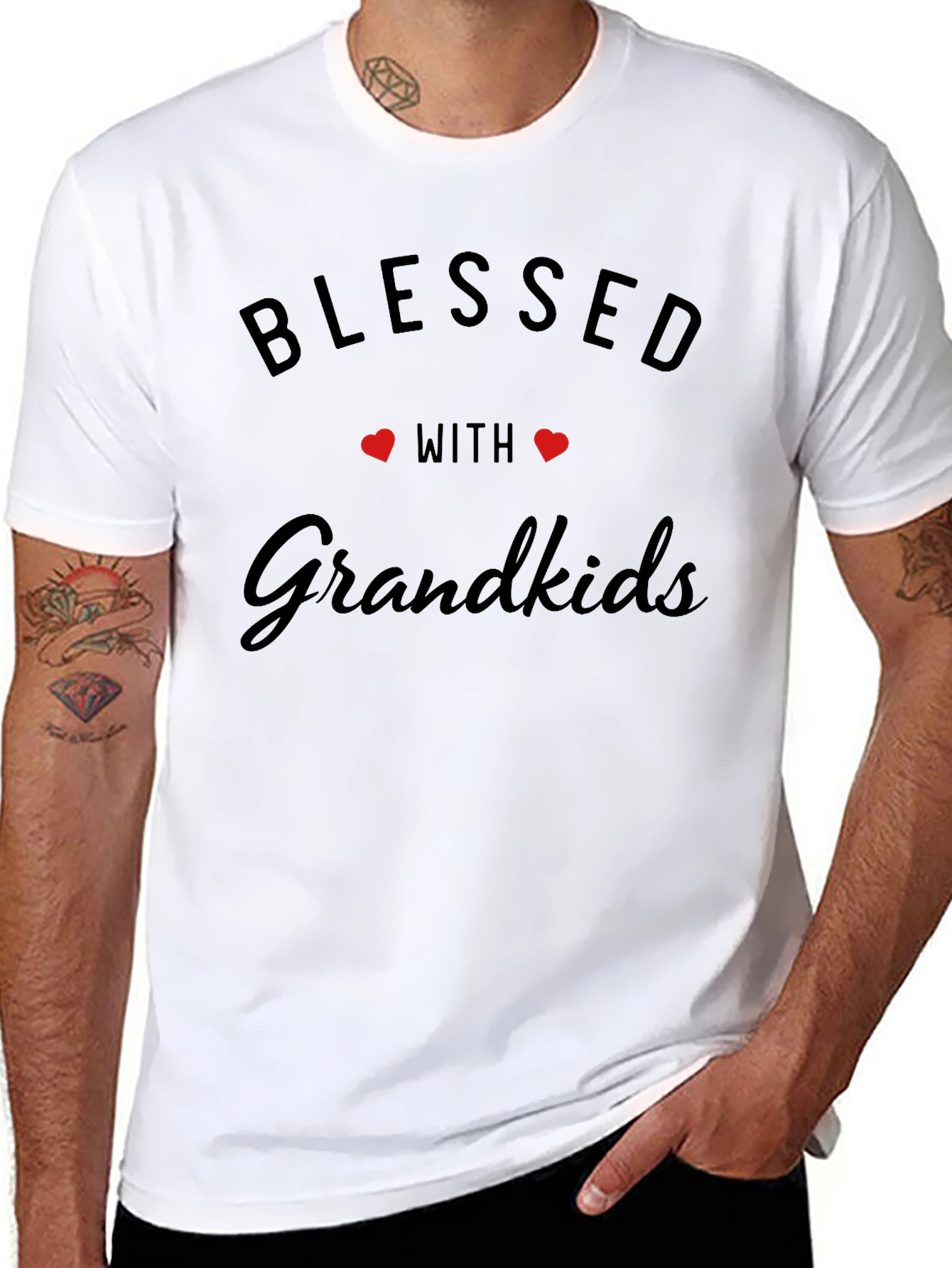Blessed With Grandkids Black T-Shirt