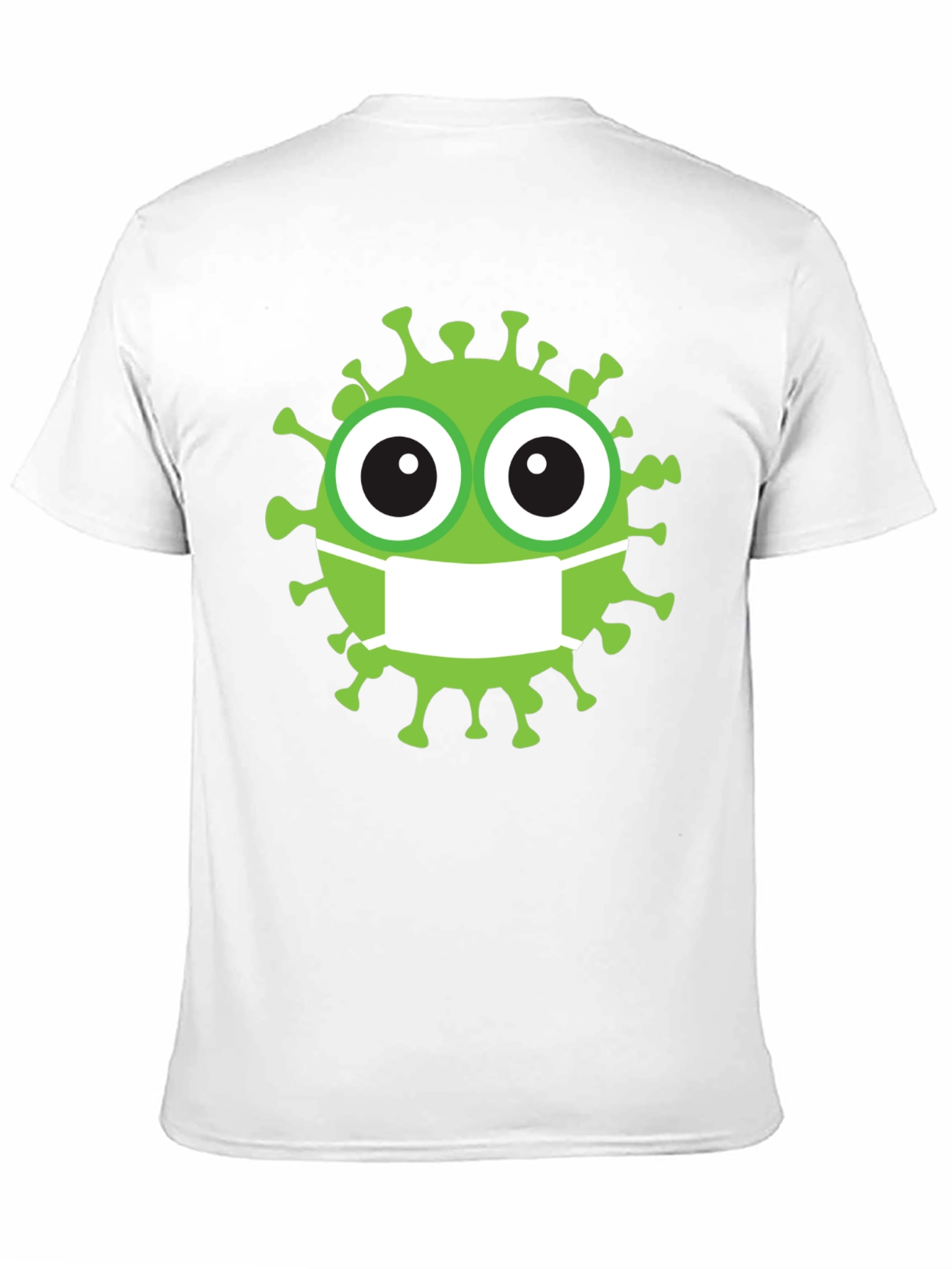 Novelty Cartoon Virus Wearing Mask Graphic Tee