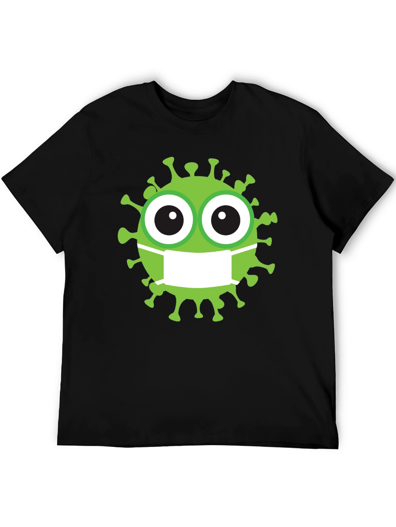 Novelty Cartoon Virus Wearing Mask Graphic Tee