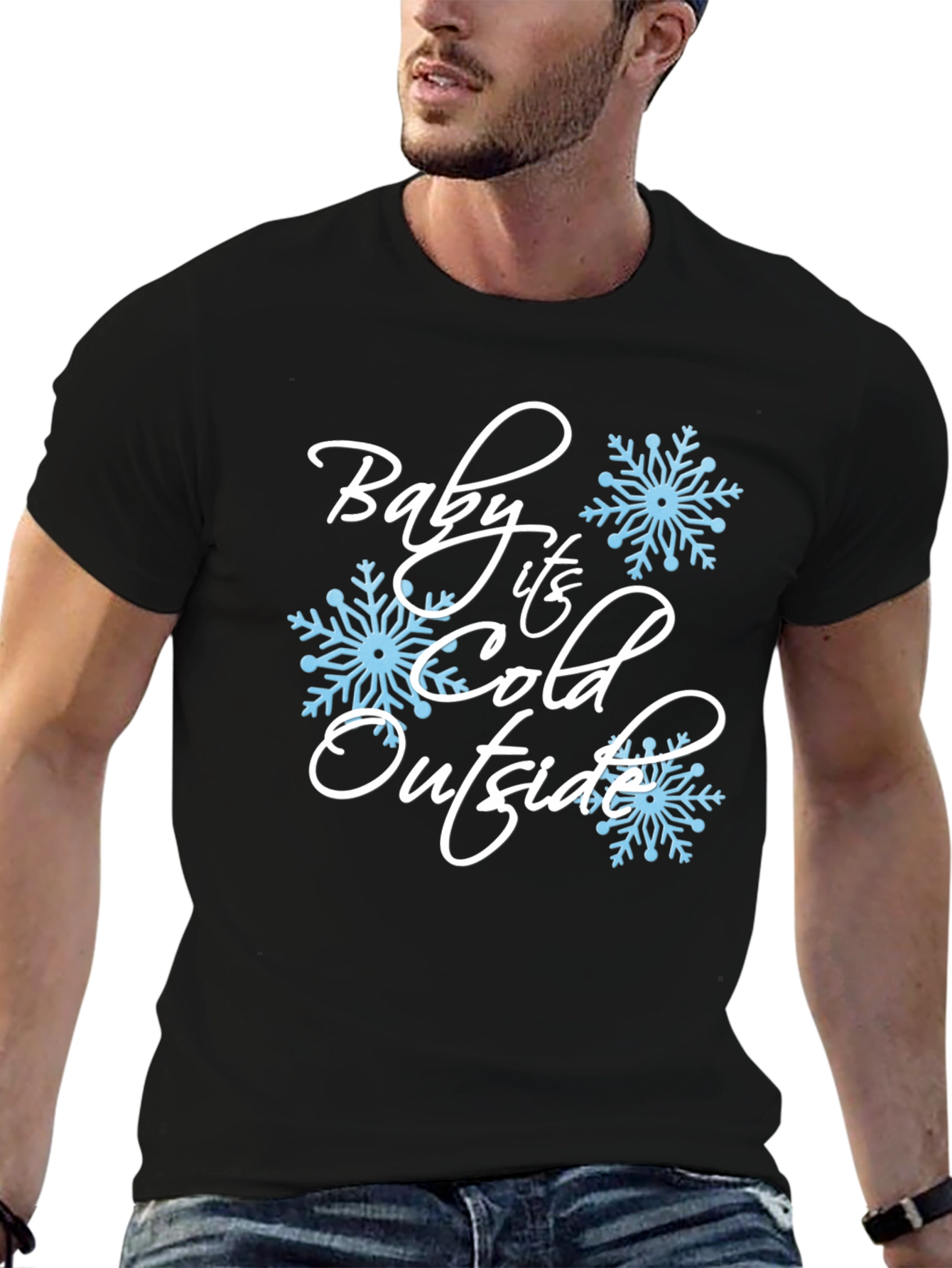 Baby Its Cold Outside Black Graphic Tee