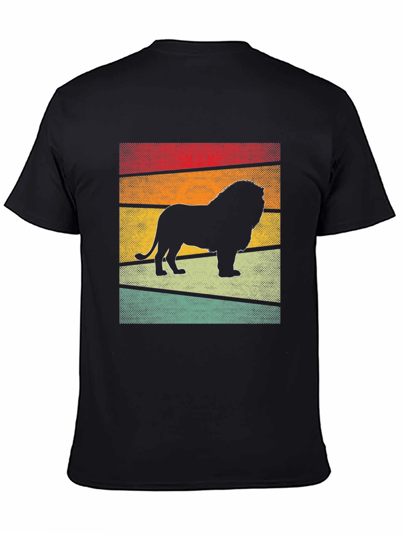 Retro Lion Graphic T-Shirt - Mens Black Tee