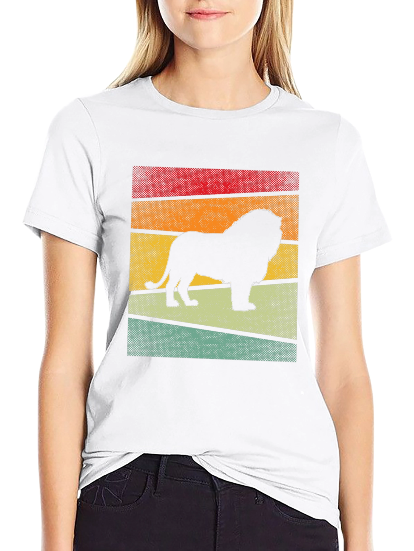 Retro Lion Graphic T-Shirt - Mens Black Tee
