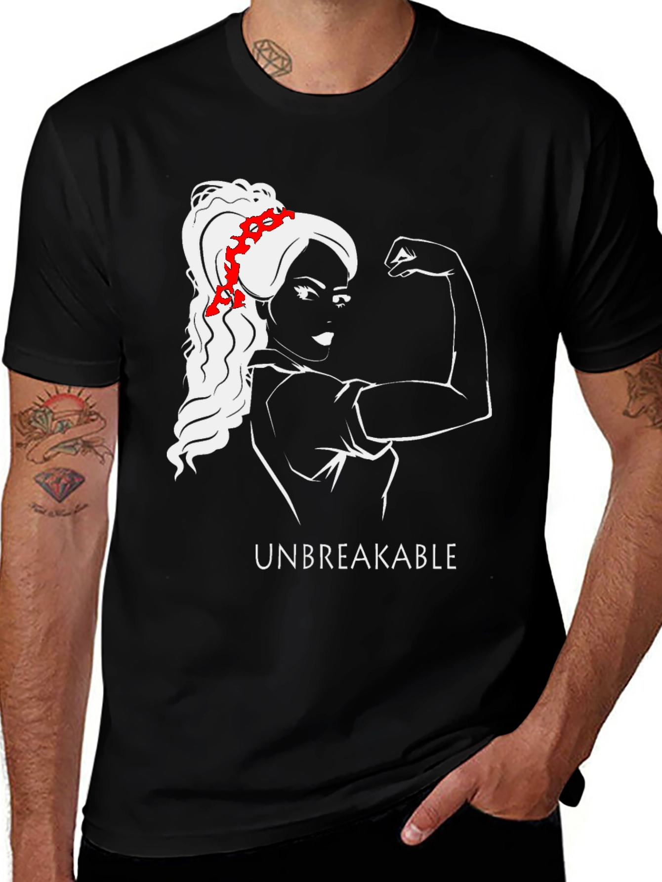 Unbreakable Graphic Tee - Empowering Woman T-Shirt