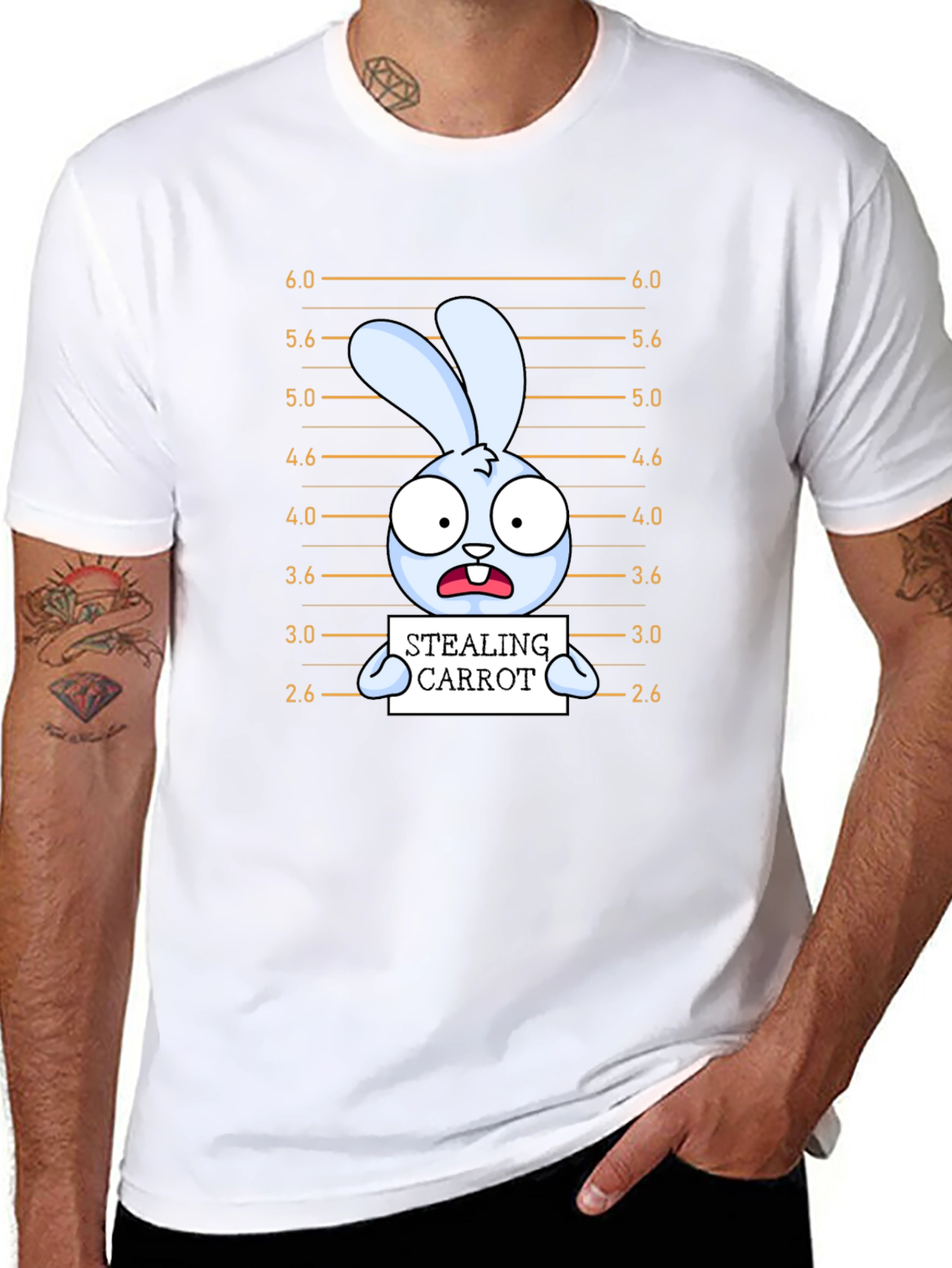 Stealing Carrot Rabbit Graphic T-Shirt
