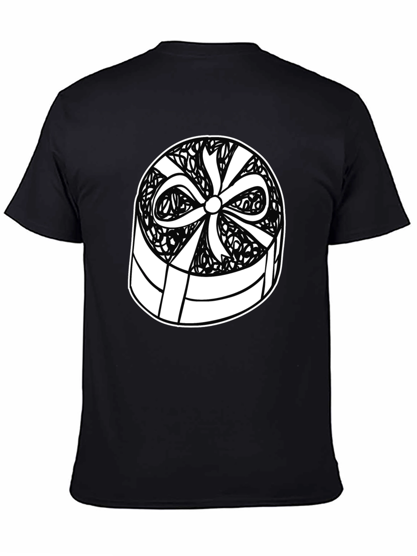 Gift Box Graphic Tee - Stylish Black T-Shirt