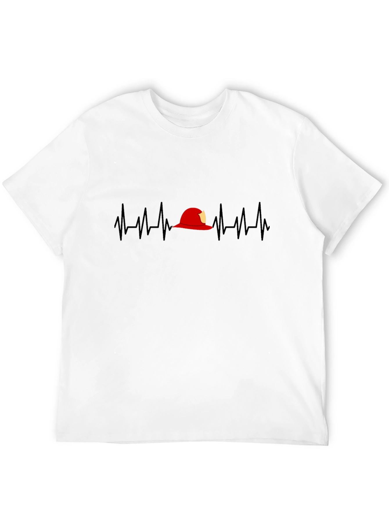 Firefighter Heartbeat T-Shirt - Black