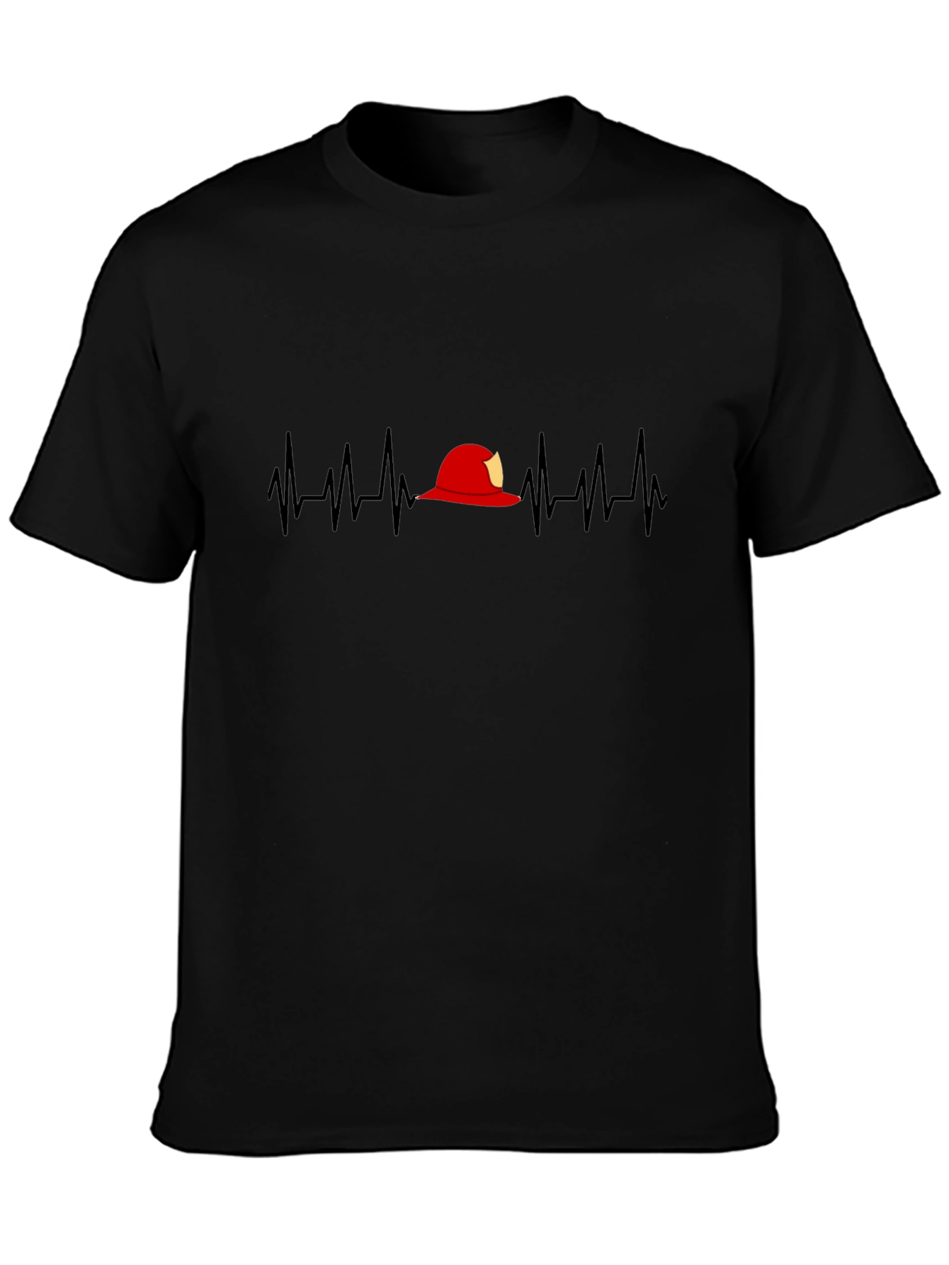 Firefighter Heartbeat T-Shirt - Black