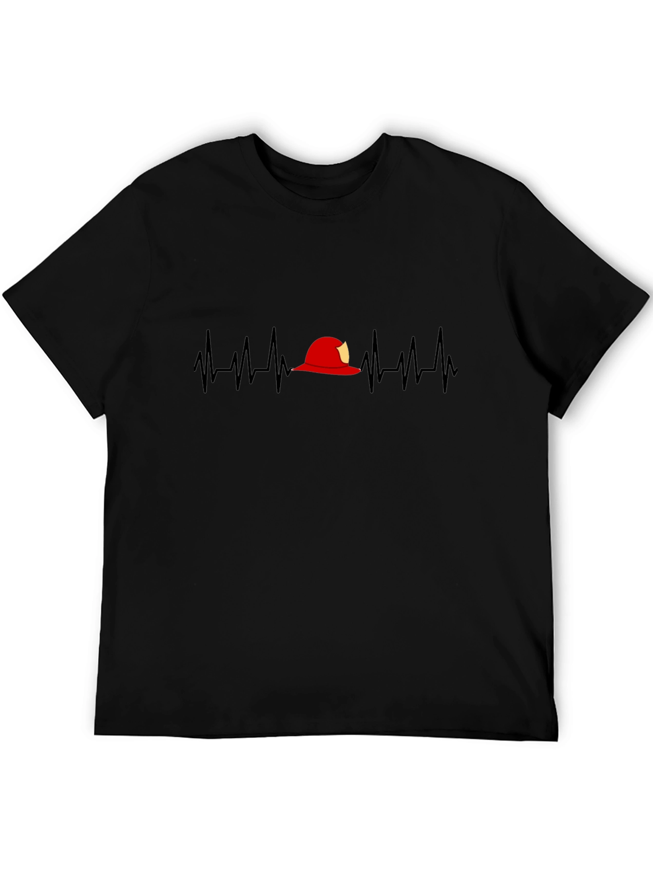 Firefighter Heartbeat T-Shirt - Black