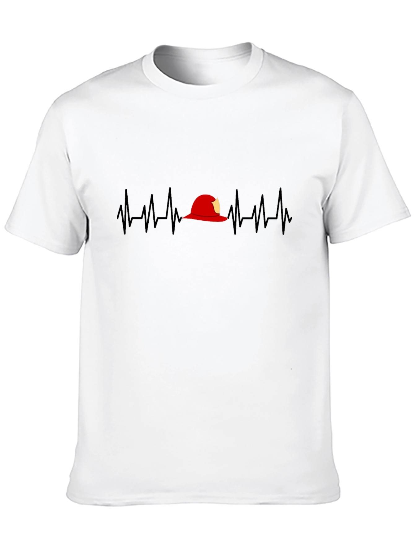 Firefighter Heartbeat T-Shirt - Black